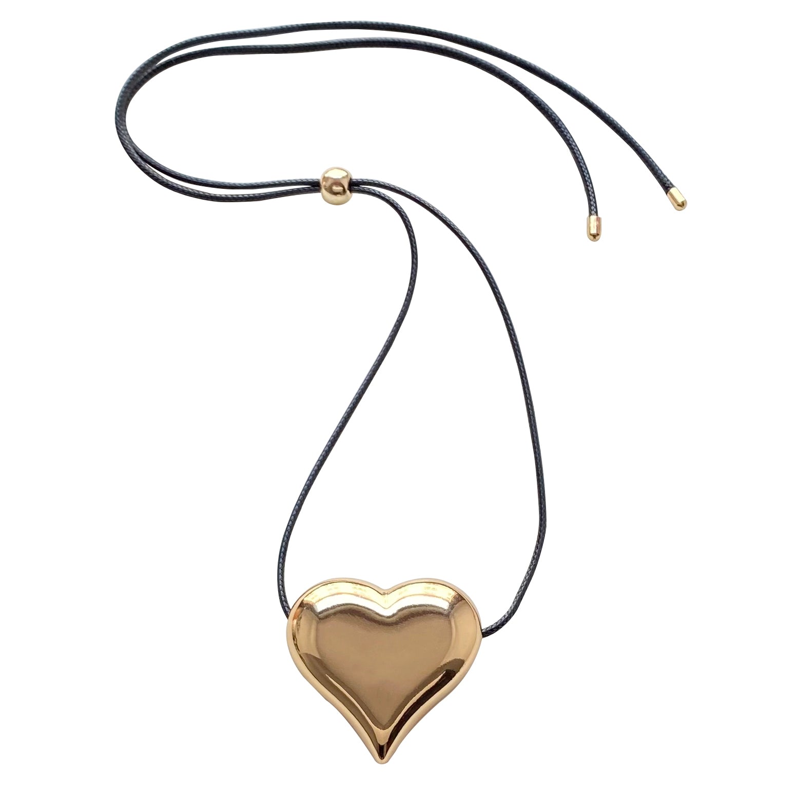 Smilla Brav Women's Gold / Black Bold Heart Necklace Mia