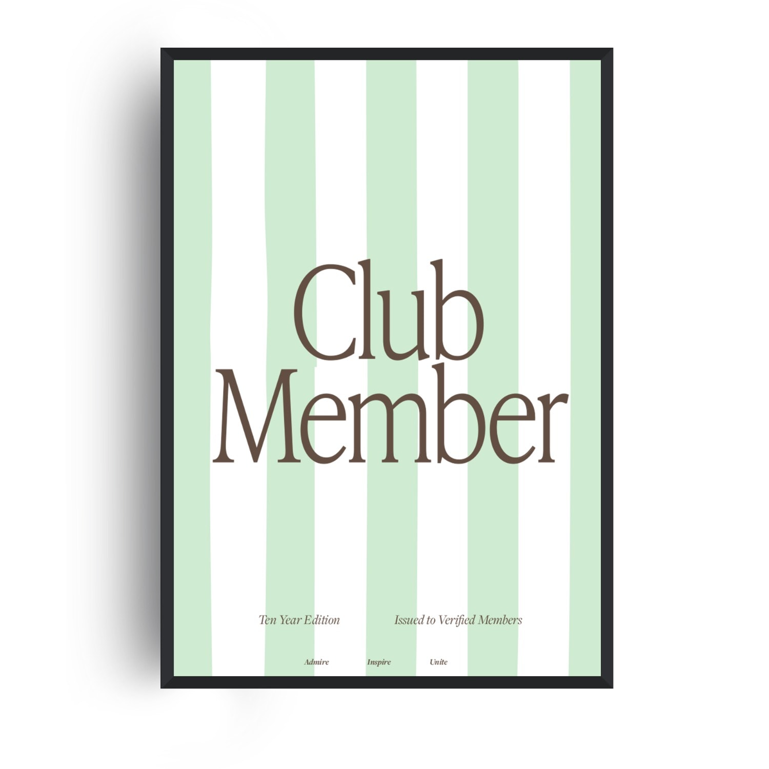 Fanclub Green  Club Member Stripe Retro Giclee Art Print In Green