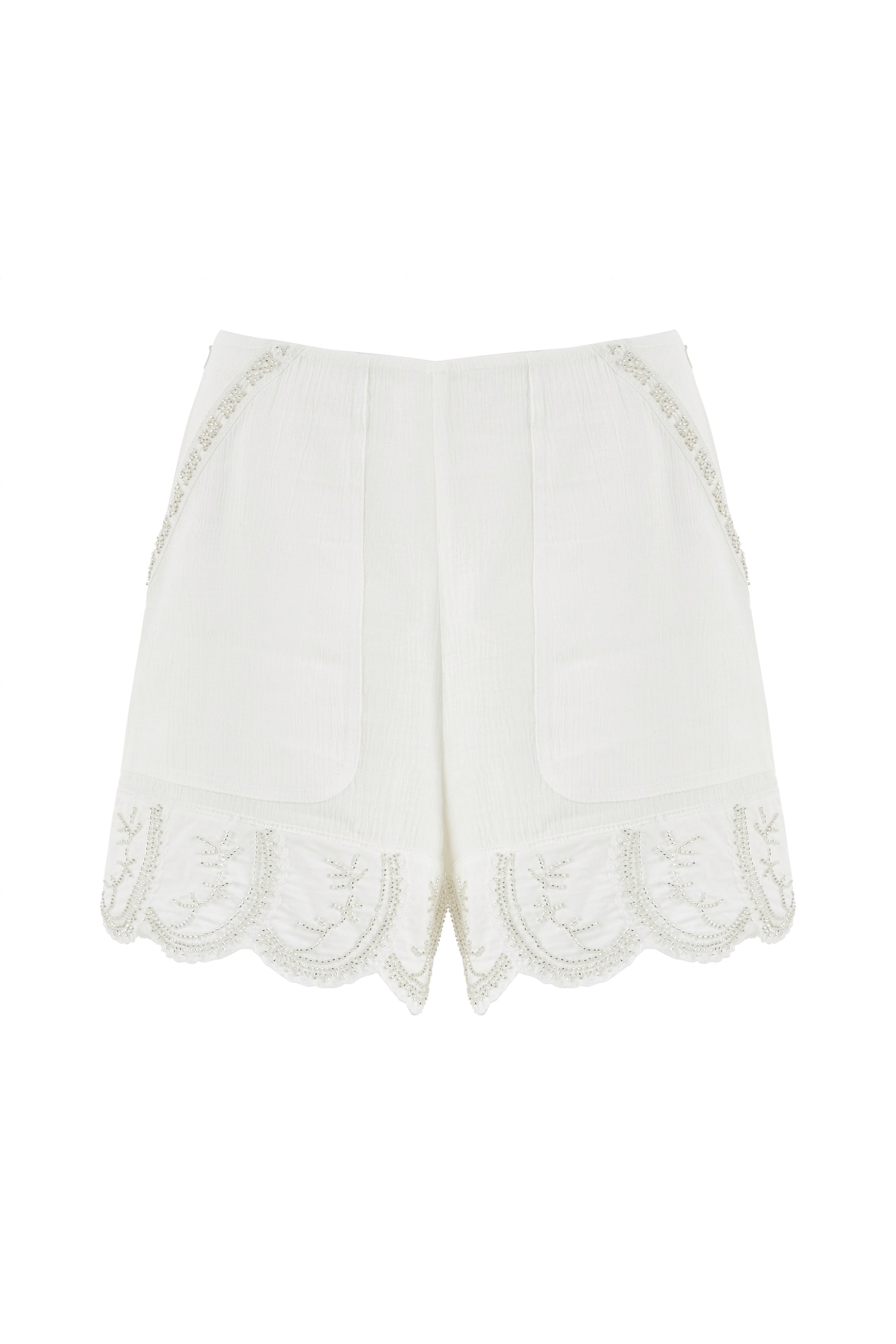 White Stone Detailed Shorts Large Nocturne