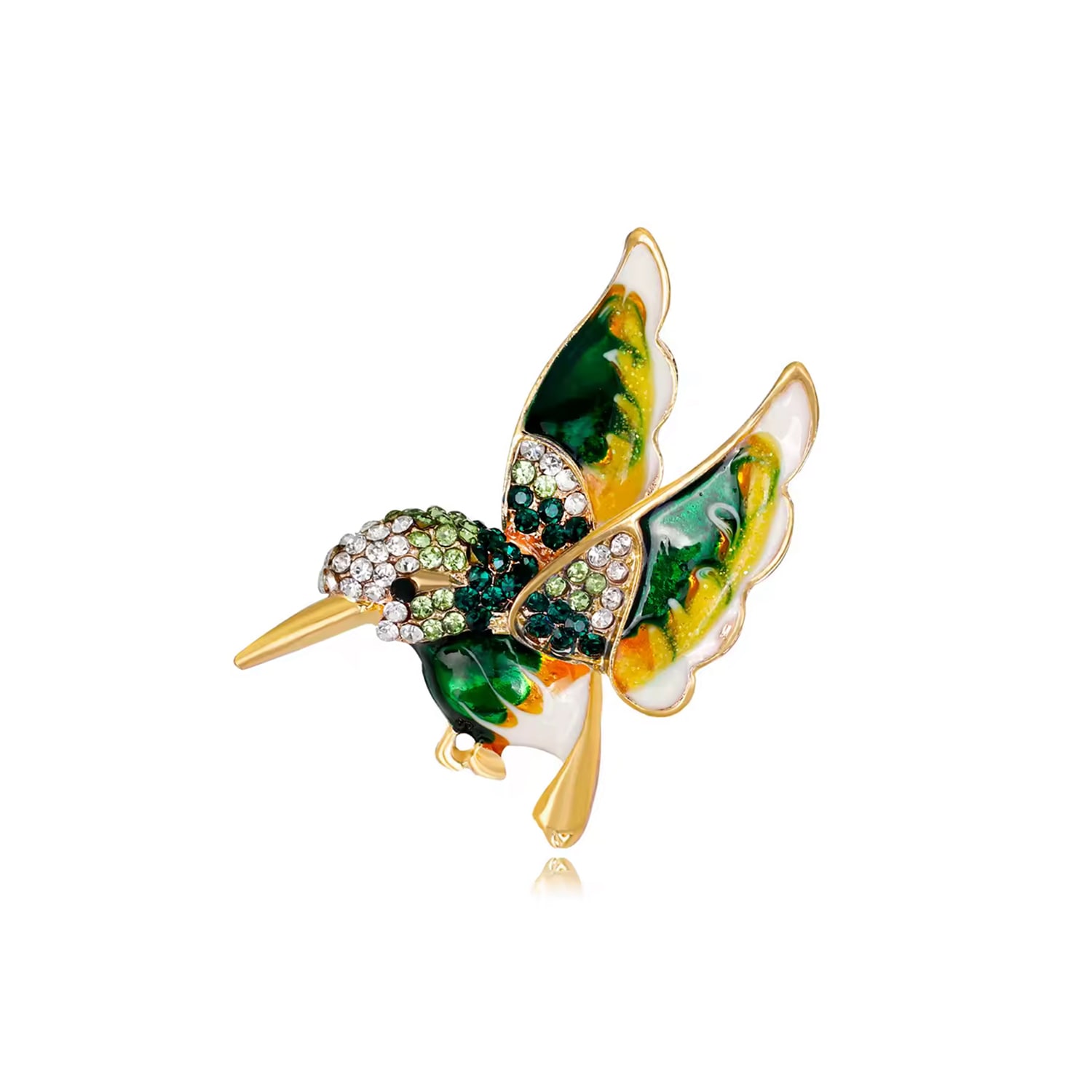 Chanel Joan Elkayam Women's Gold / Green Green Gold Bird Brooch