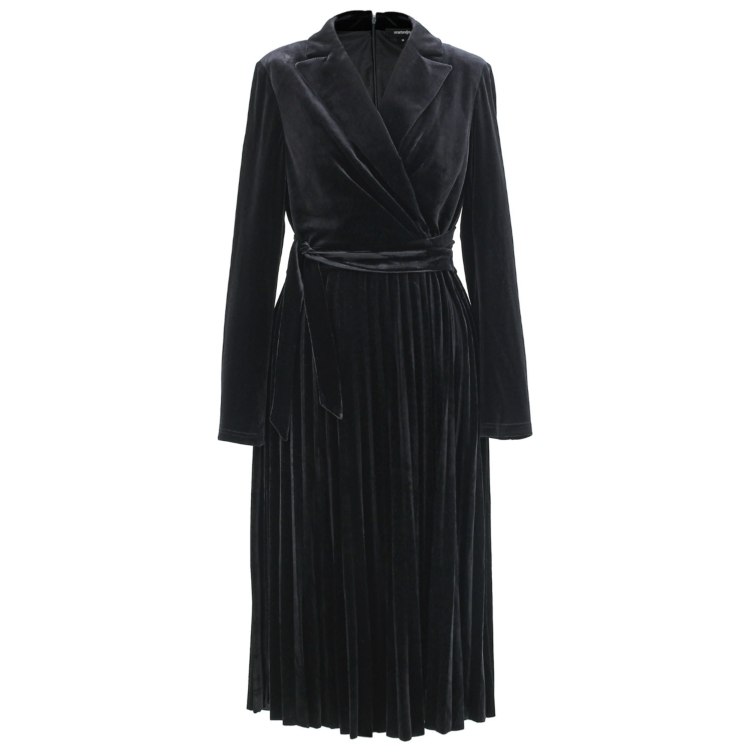Women’s Velvet Wrap Dress - Black Medium Smart and Joy