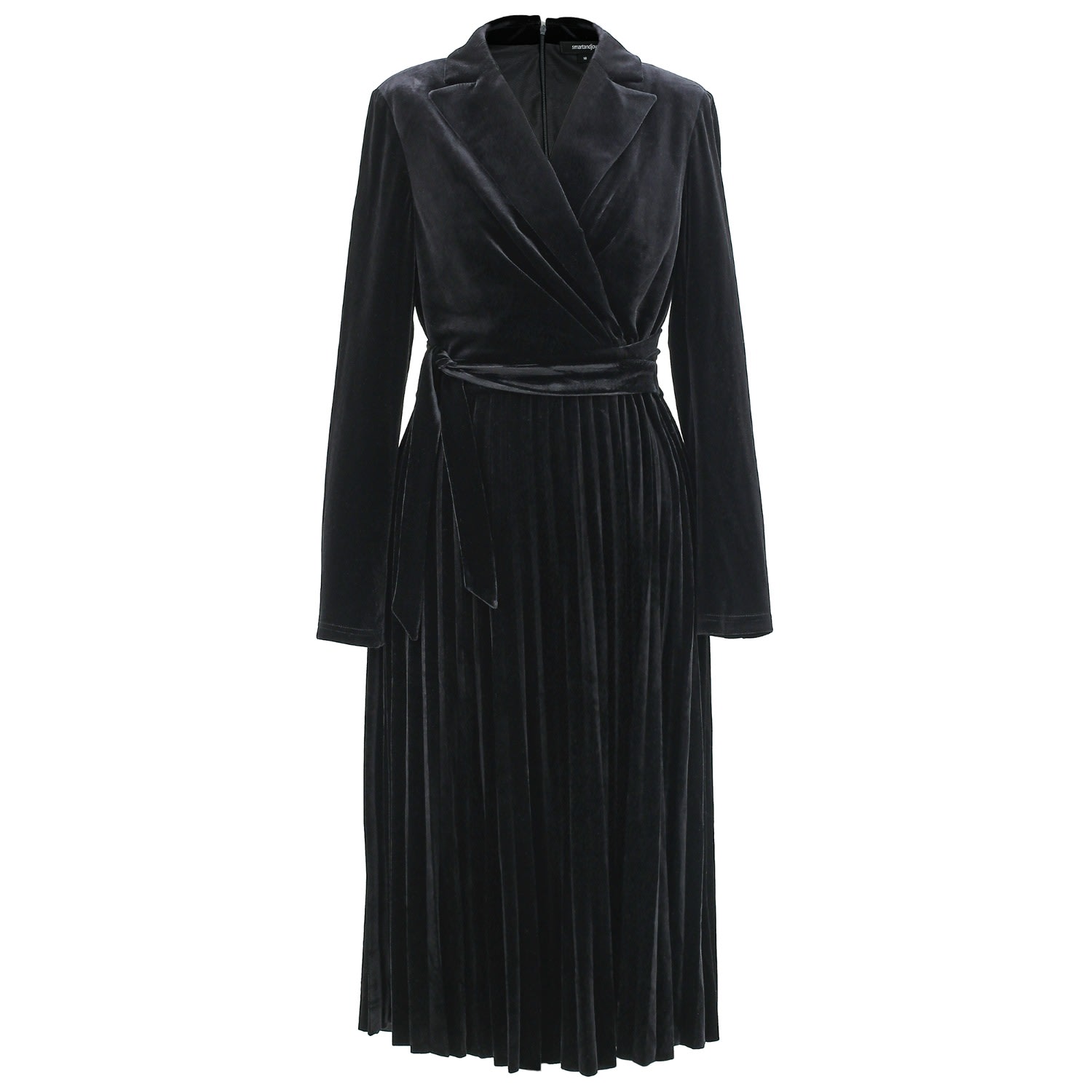 Smart And Joy Women's Velvet Wrap Dress - Black In Black