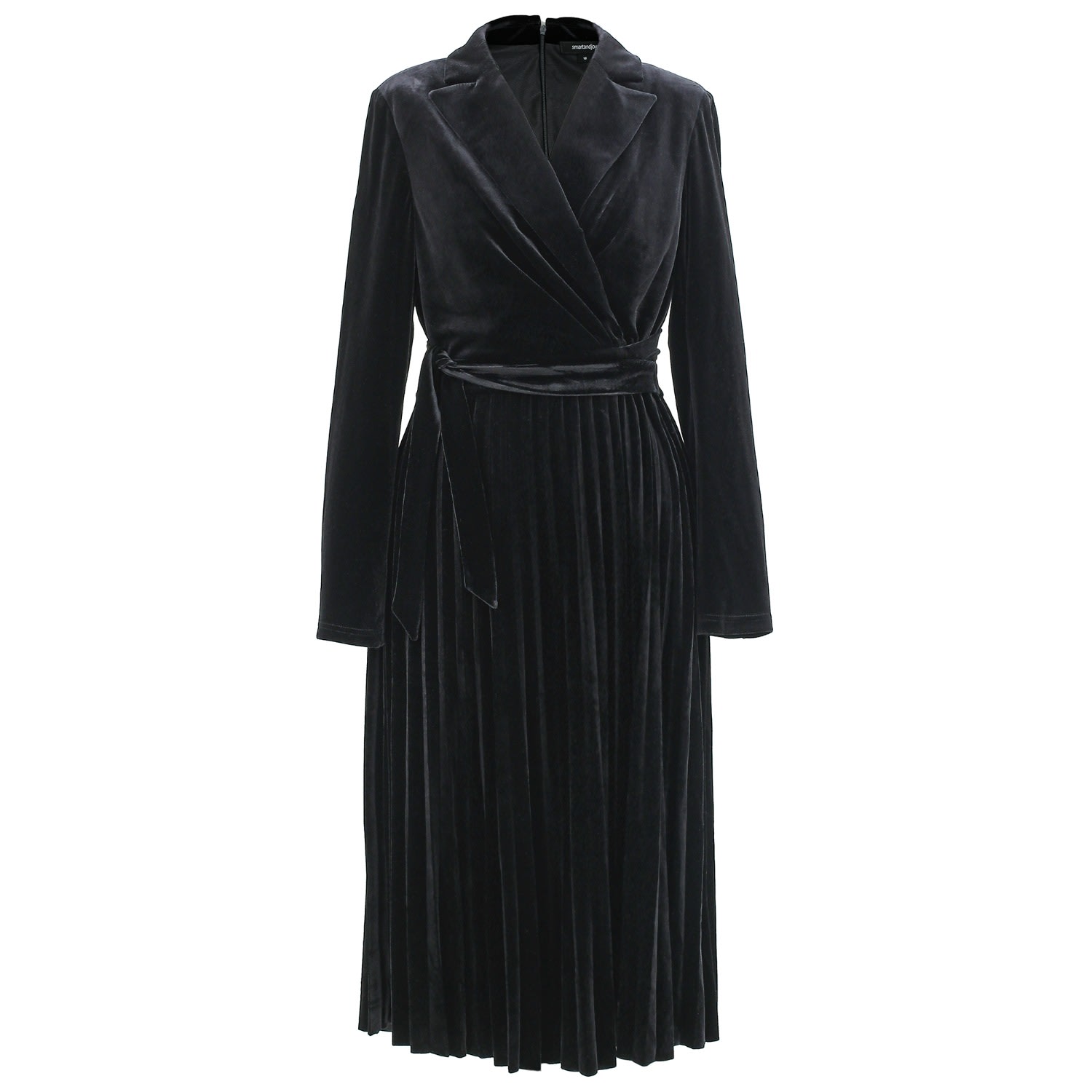 Women’s Velvet Wrap Dress - Black Extra Large Smart and Joy