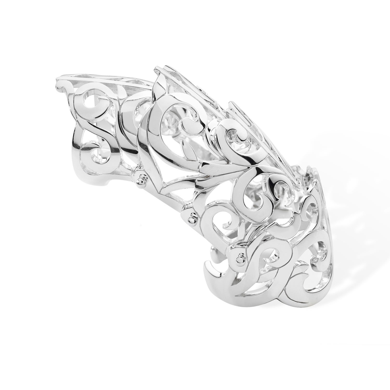 Shop Lucy Quartermaine Women's Silver Elements Full Armour Ring