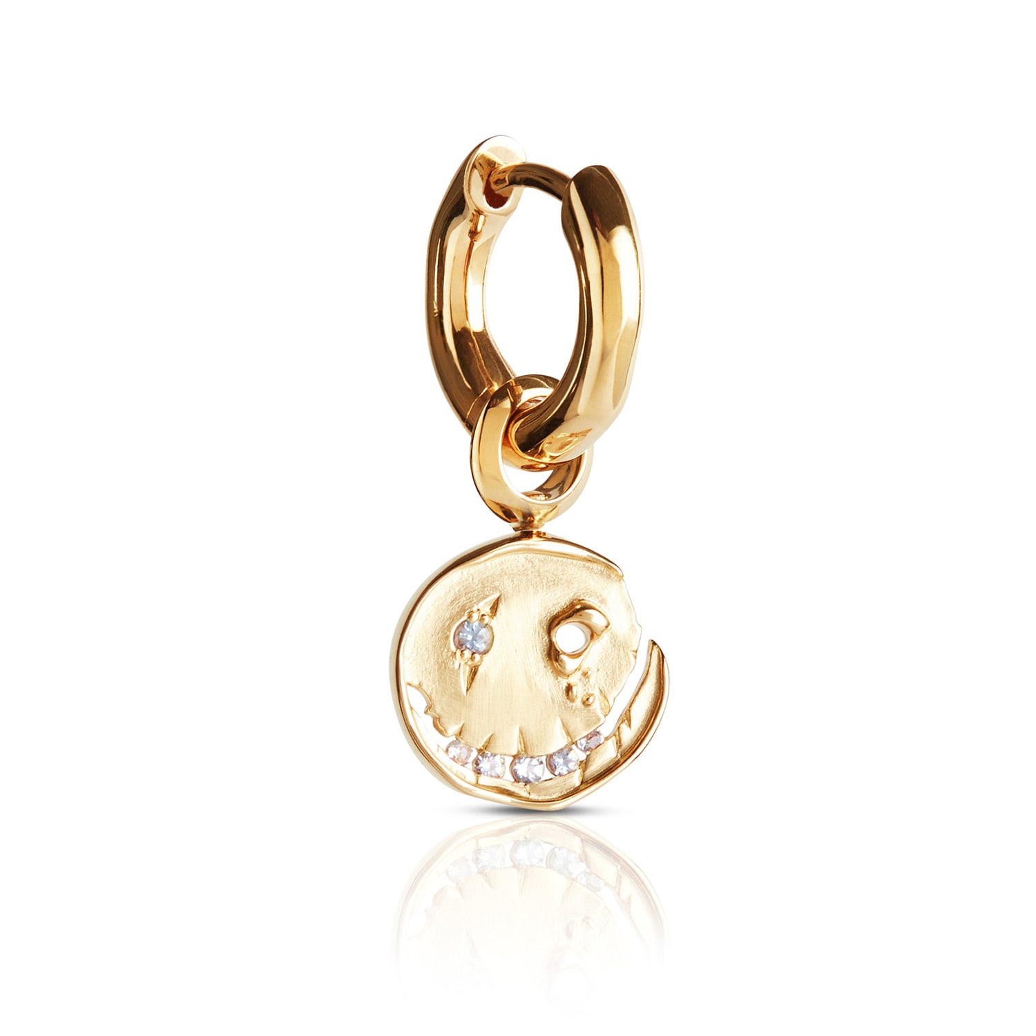 Kasun Women's Smile Hoop Earrings – December – Tanzanite – Gold Plated