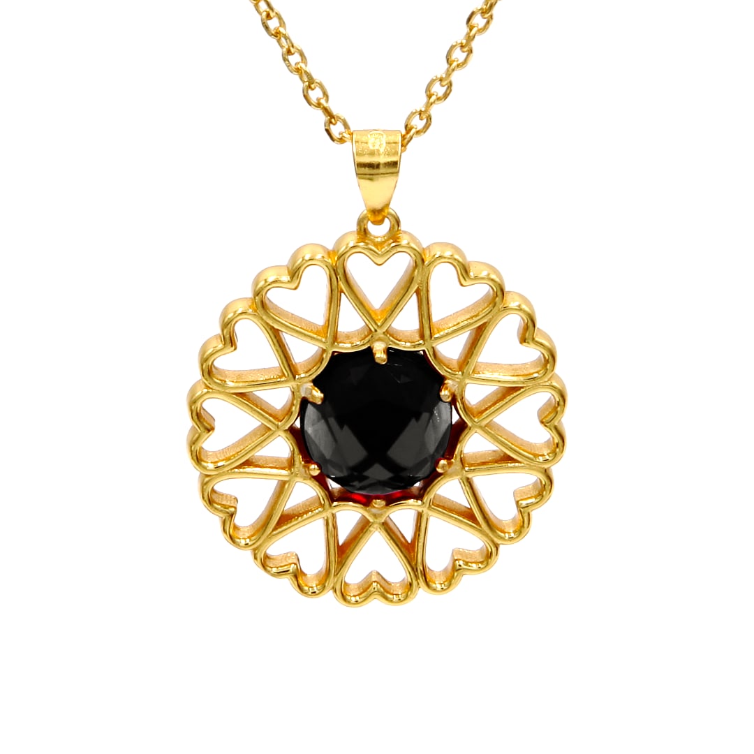 Women’s Amoare Paris Large Necklace In Gold Vermeil - Onyx Black