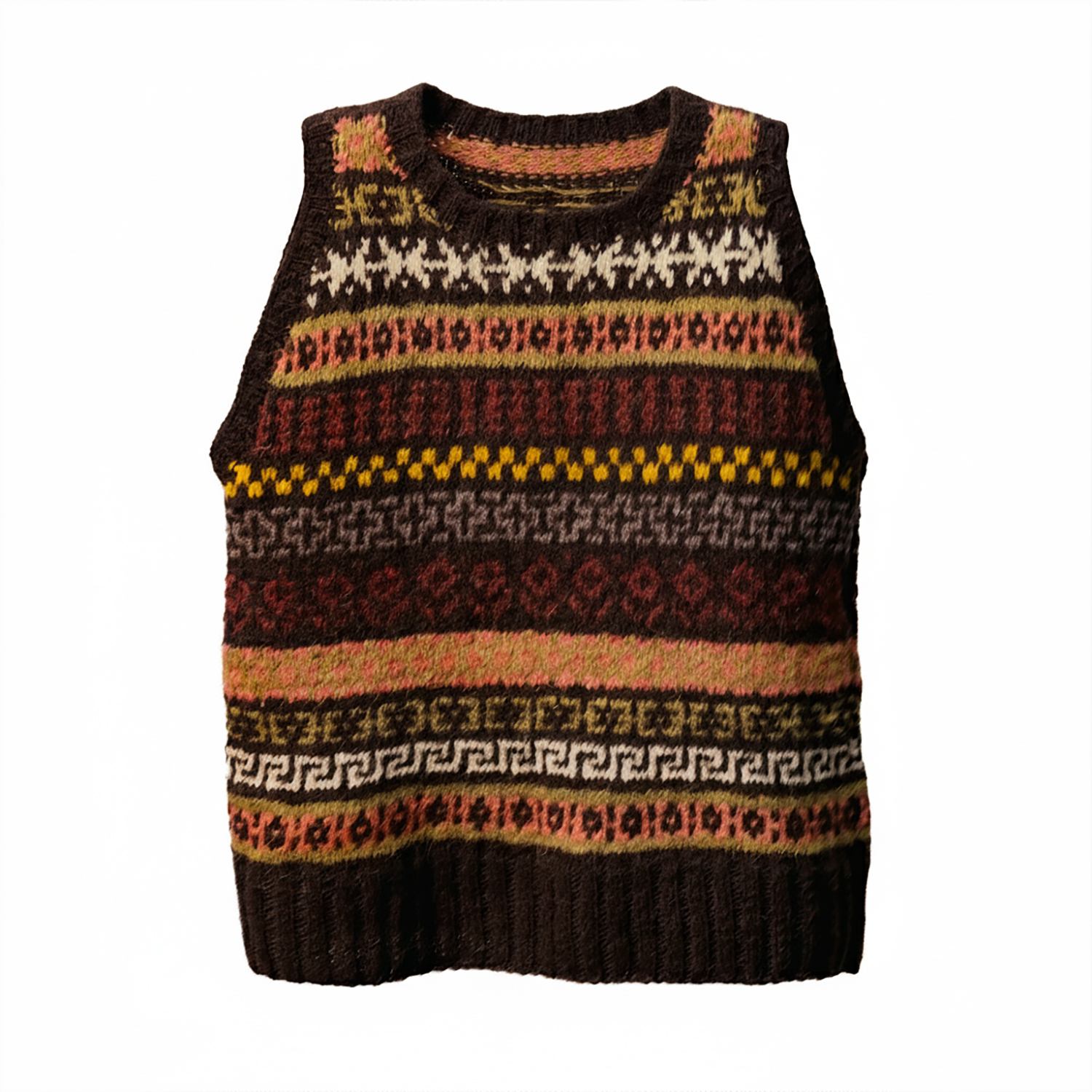 Charkha & Loom Women's Woodpecker Lahauli Vest Brown In Multi
