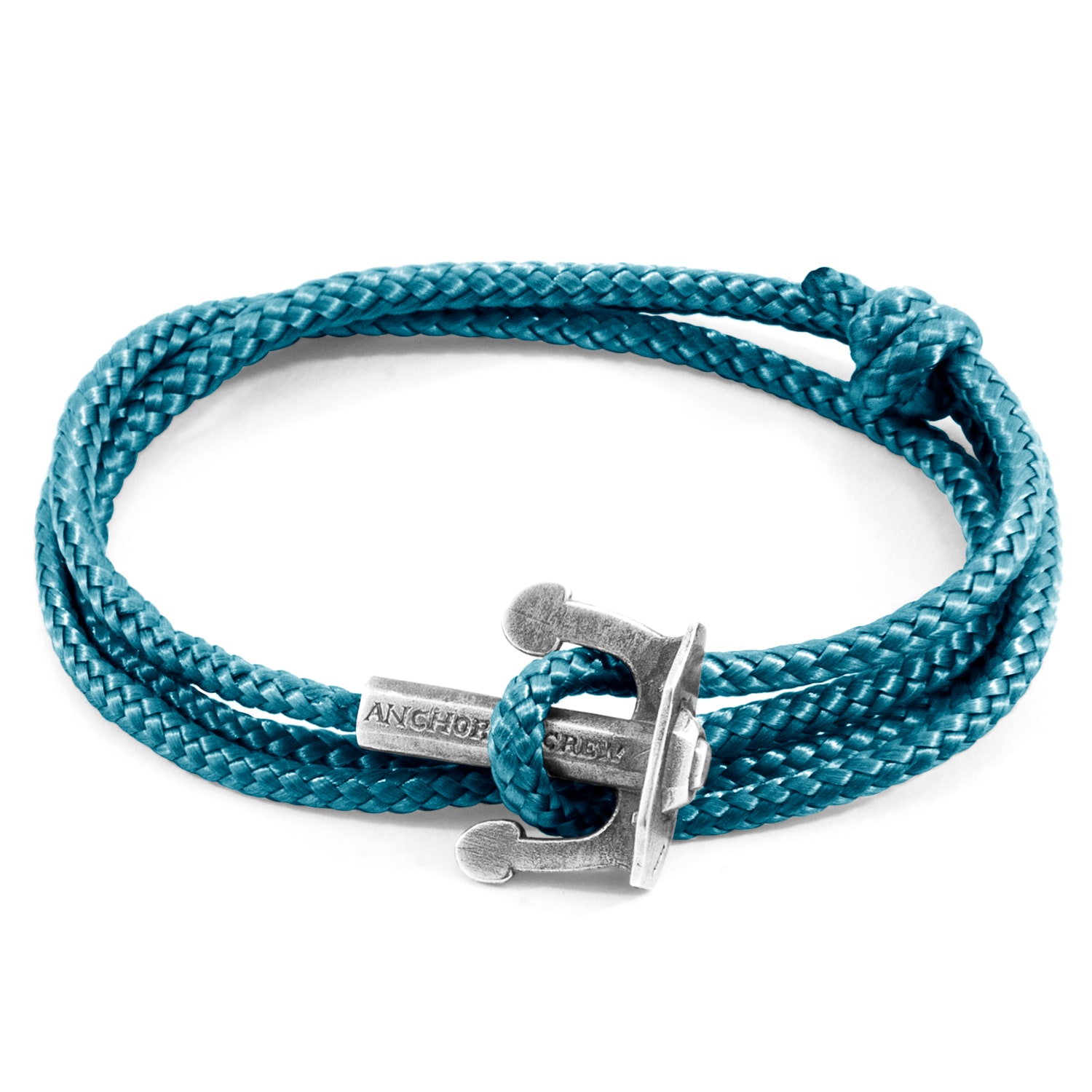 Men’s Ocean Blue Union Anchor Silver & Rope Bracelet Anchor & Crew