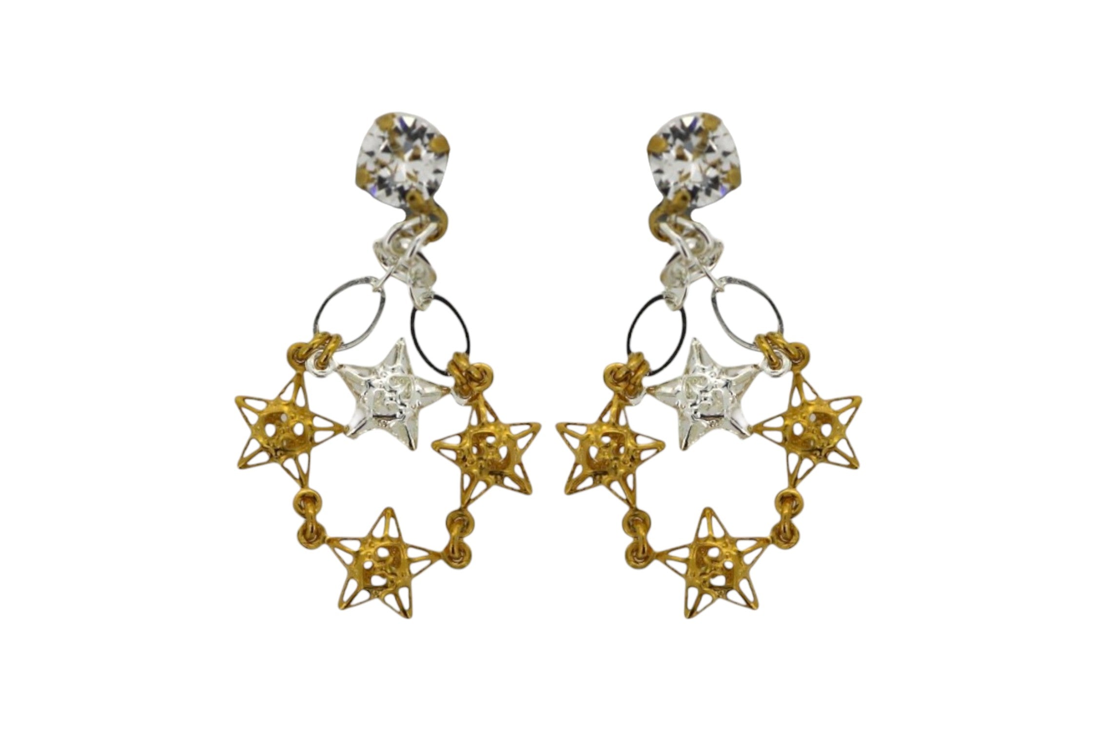 Vickisarge Women's Gold / Silver / Neutrals Aurora Earrings In Multi