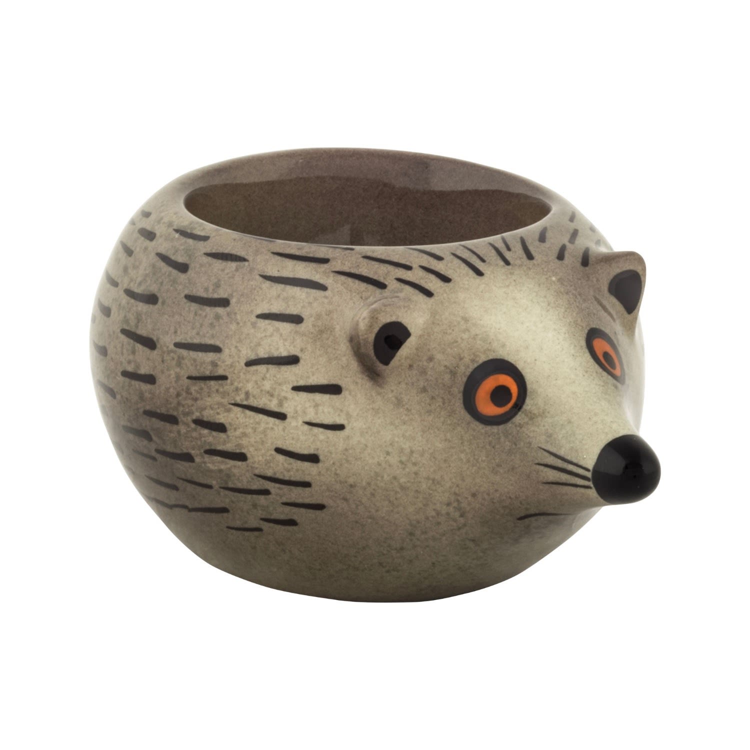 Hannah Turner Grey / Brown Hedgehog Egg Cup In Brown