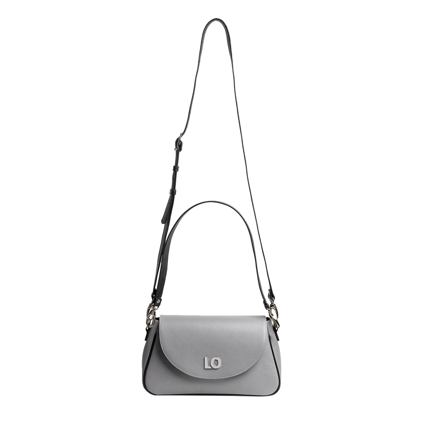Laura Olaru Women's Leyla Grey Leather Bag With Black Straps In Grey