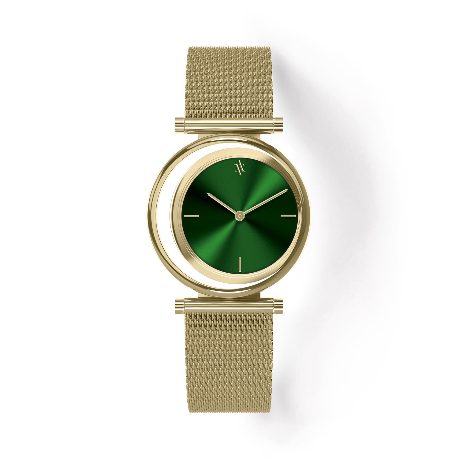 Women’s Green / Gold Eclipse Emerald Watch - Gold One Size Vanna