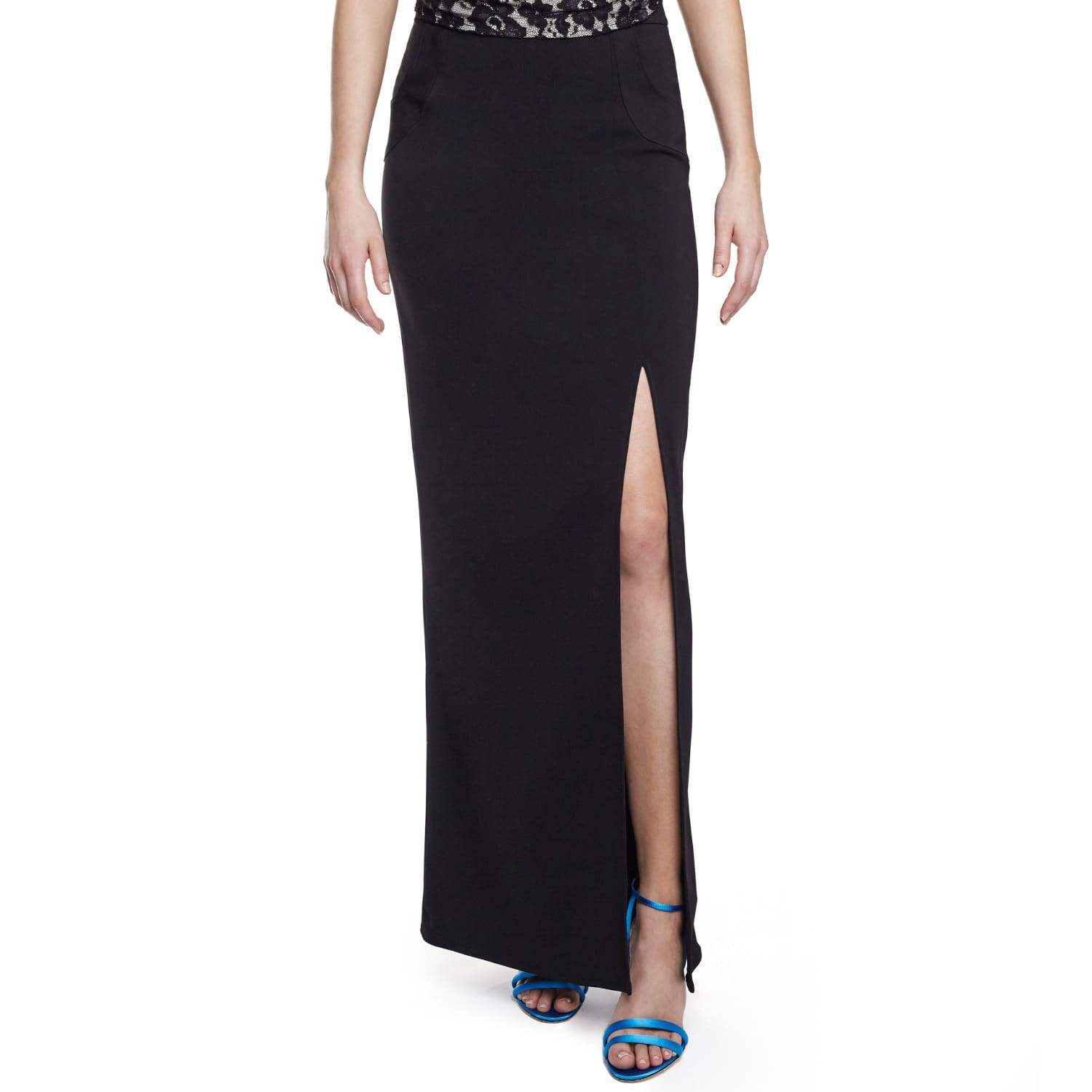 Black Tailored Maxi Skirt | Philosofée 