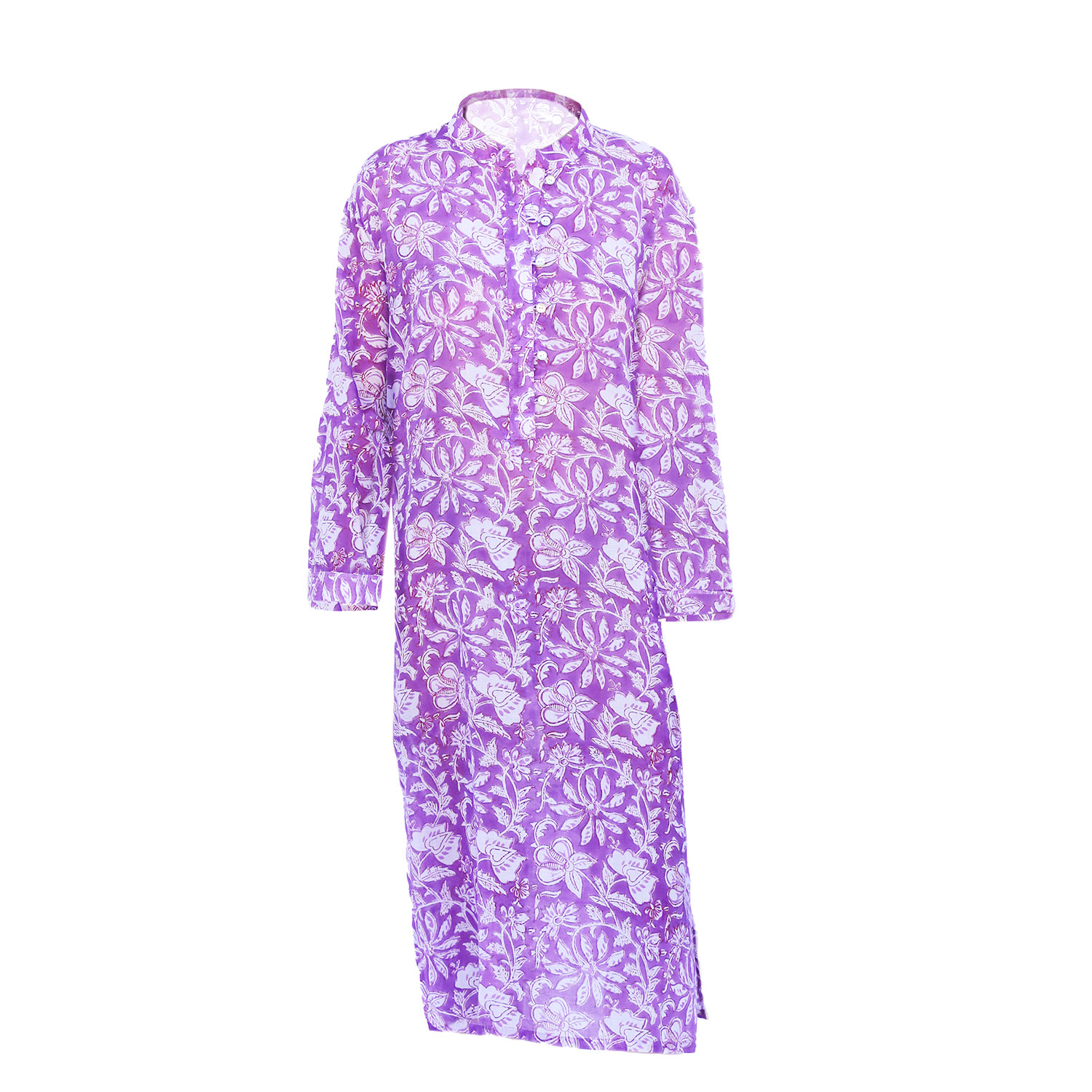 Tiger And The Monkey Women's Pink / Purple The Lulu Cotton Blockprint Shirtdress In Pink/purple