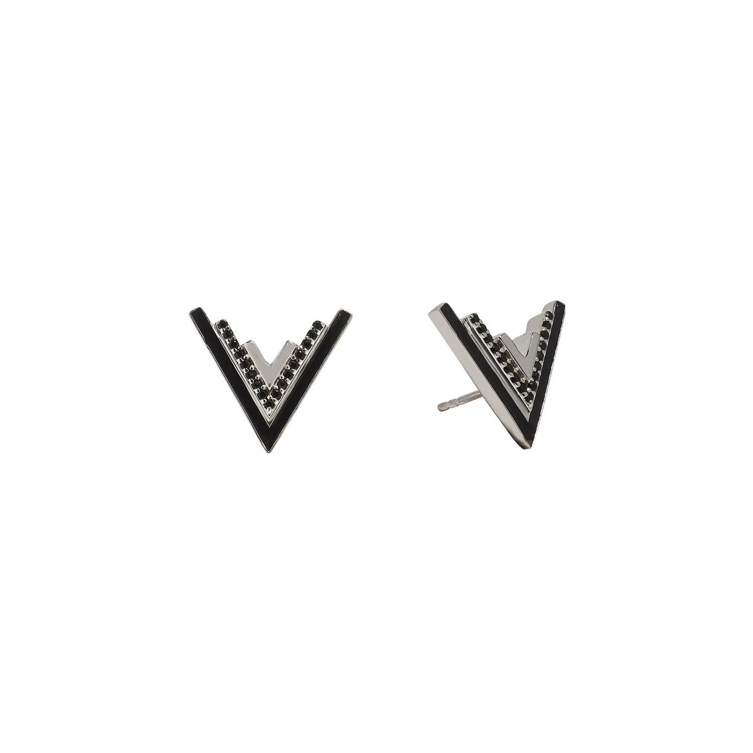 Ogé Jewelry Women's Black / Silver Valor Stud Earring - Silver In Multi
