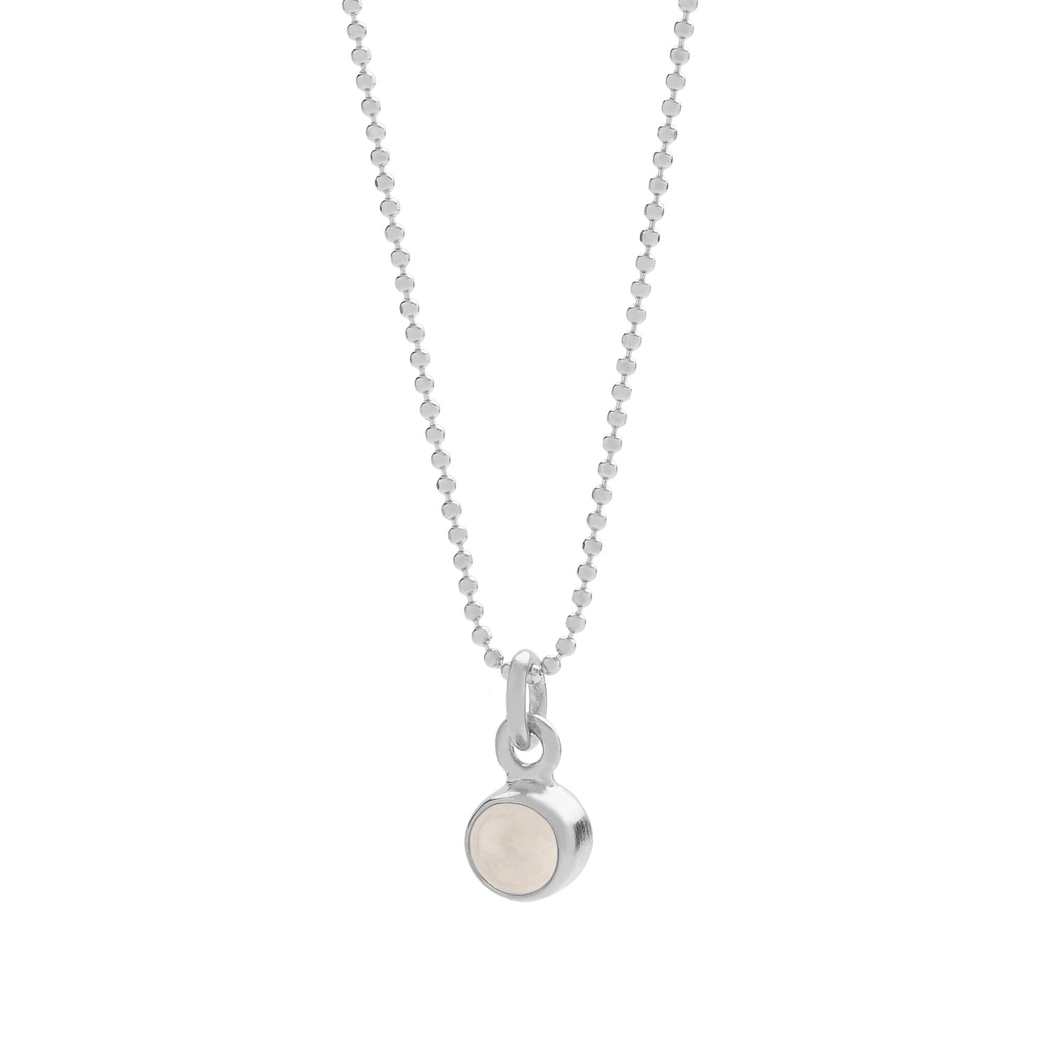 Nellou Jewellery Women's Neutrals Gem Dot Birthstone Necklace Crystal April Sterling Silver In Gray