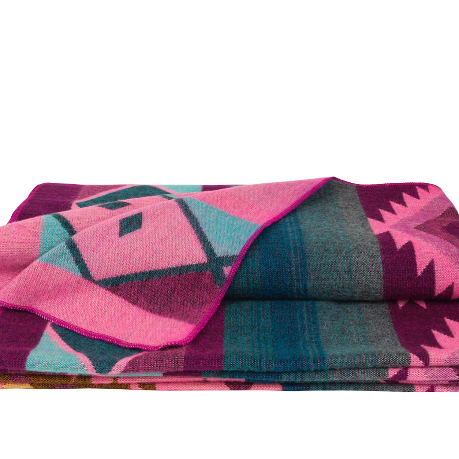 Alpaca Loca Plaid/throw Native Pink - Alpaca Wool In Pink