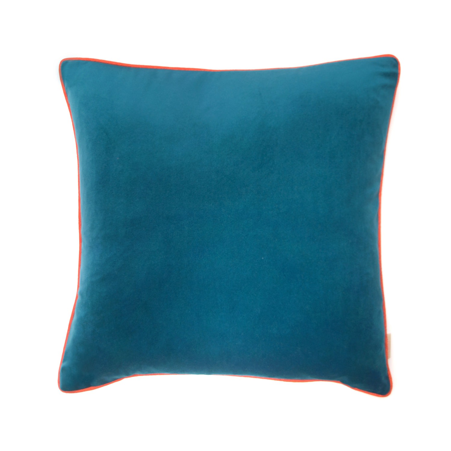 Blue / Yellow / Orange Teal Velvet Cushion Susi Bellamy