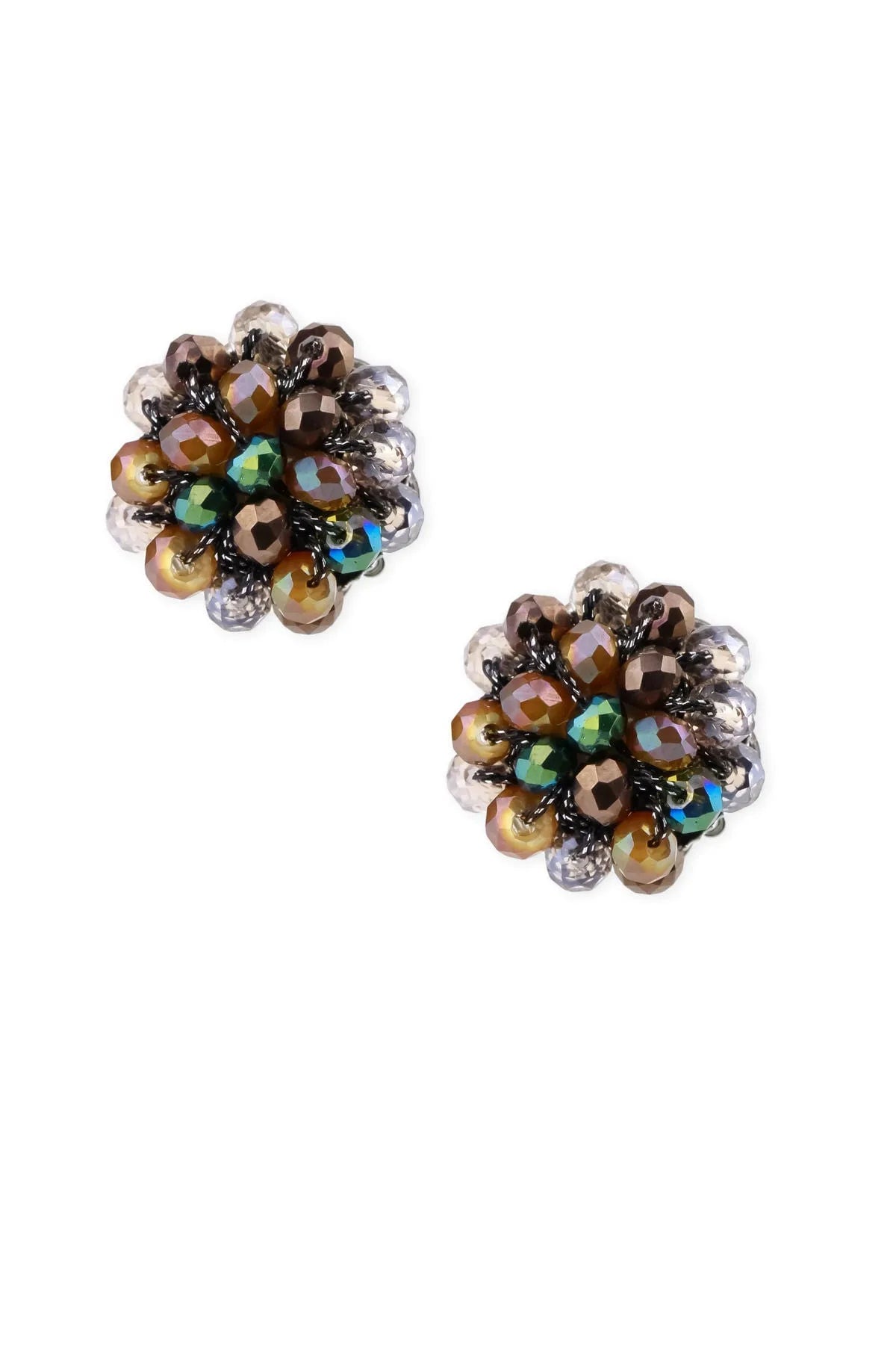 Saachi Women's Raspberry Cluster Stud Earring In Brown