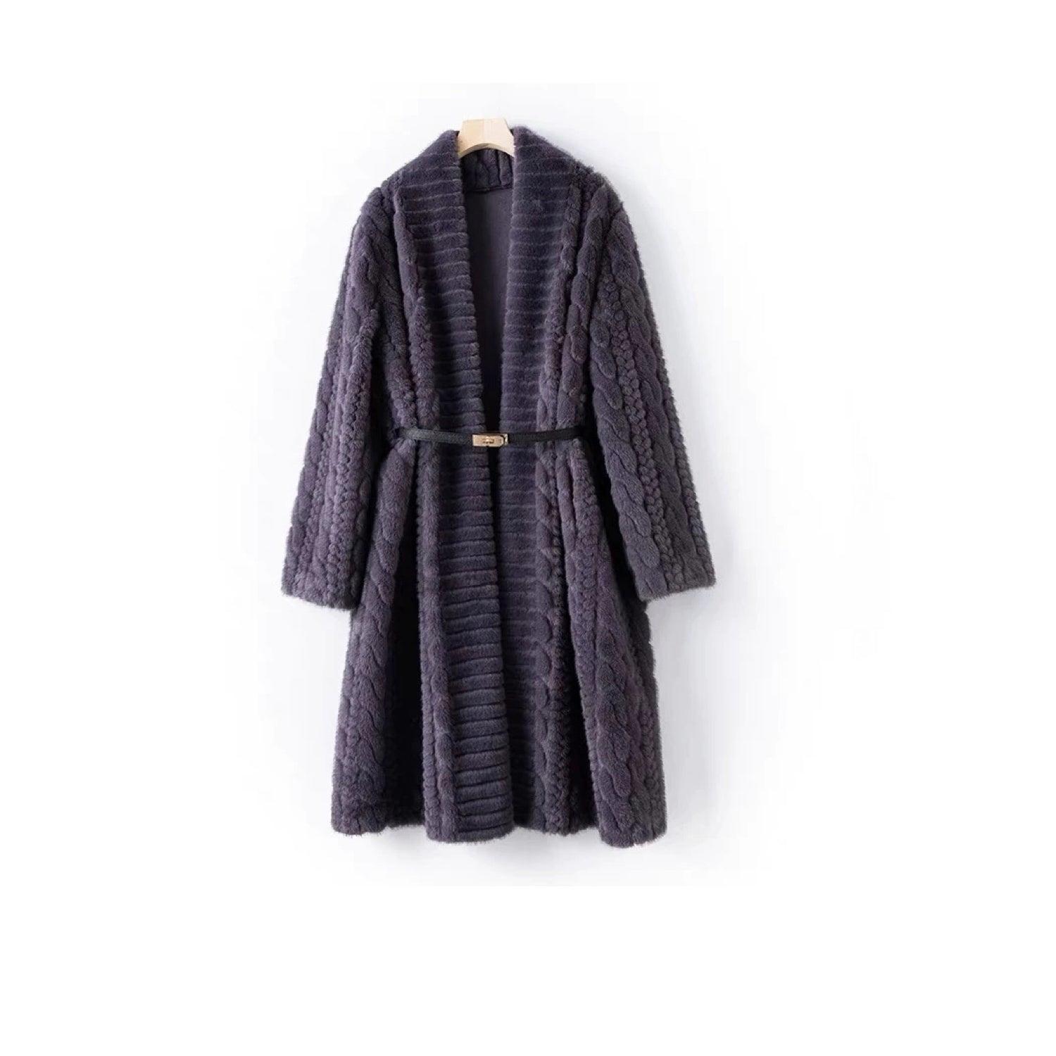 Jiaying Wang Wjy Studio London Women's Galaxy Super Soft Coat Jacket  Eco-friendly Fur With Belt Purple In Purple