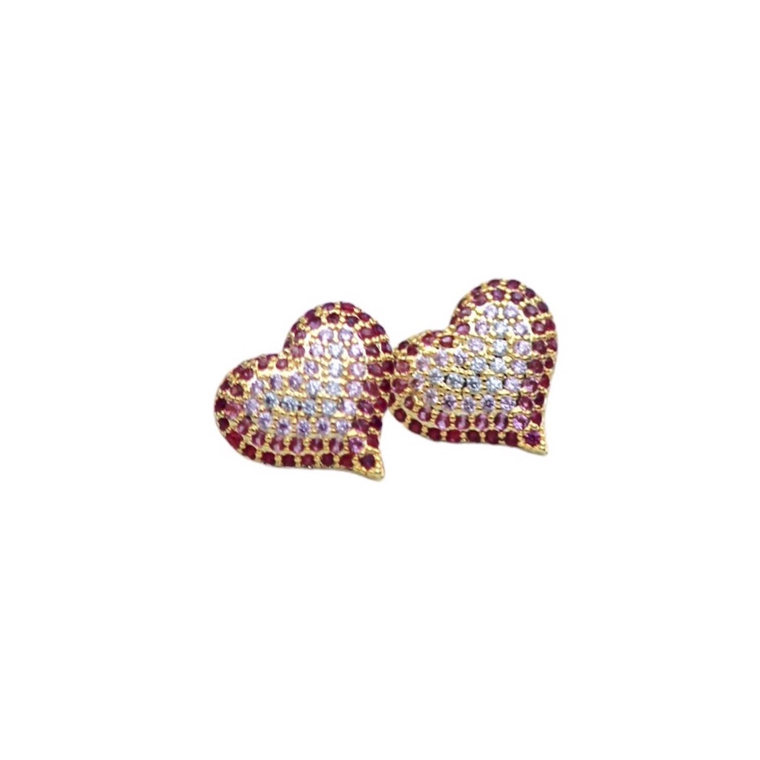 Women’s Pink / Purple Queen Of Heart Stud Earrings- Pink Native Gem