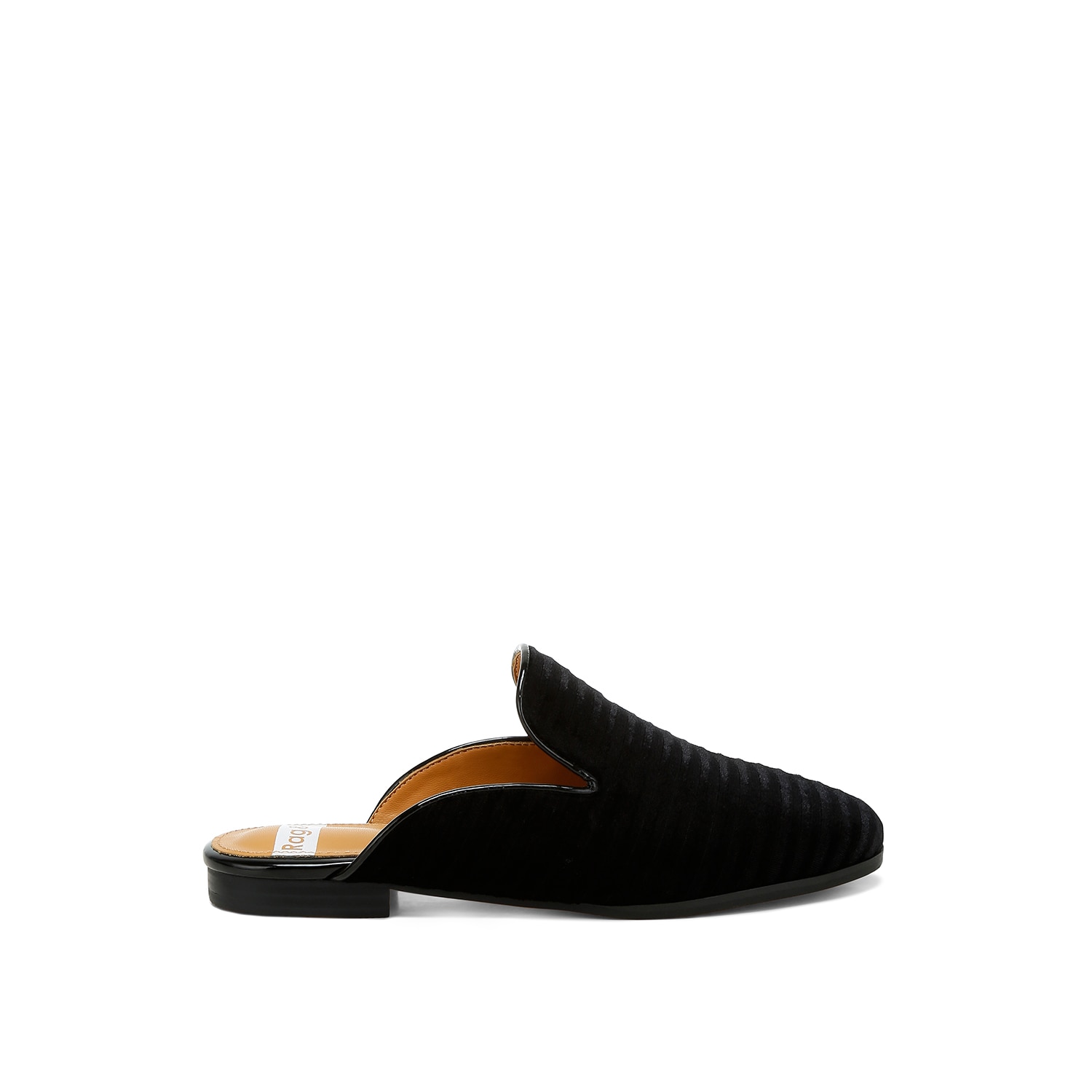 Women's Ouzini Velvet Textured Slip On Mules In Black By Rag & Co
