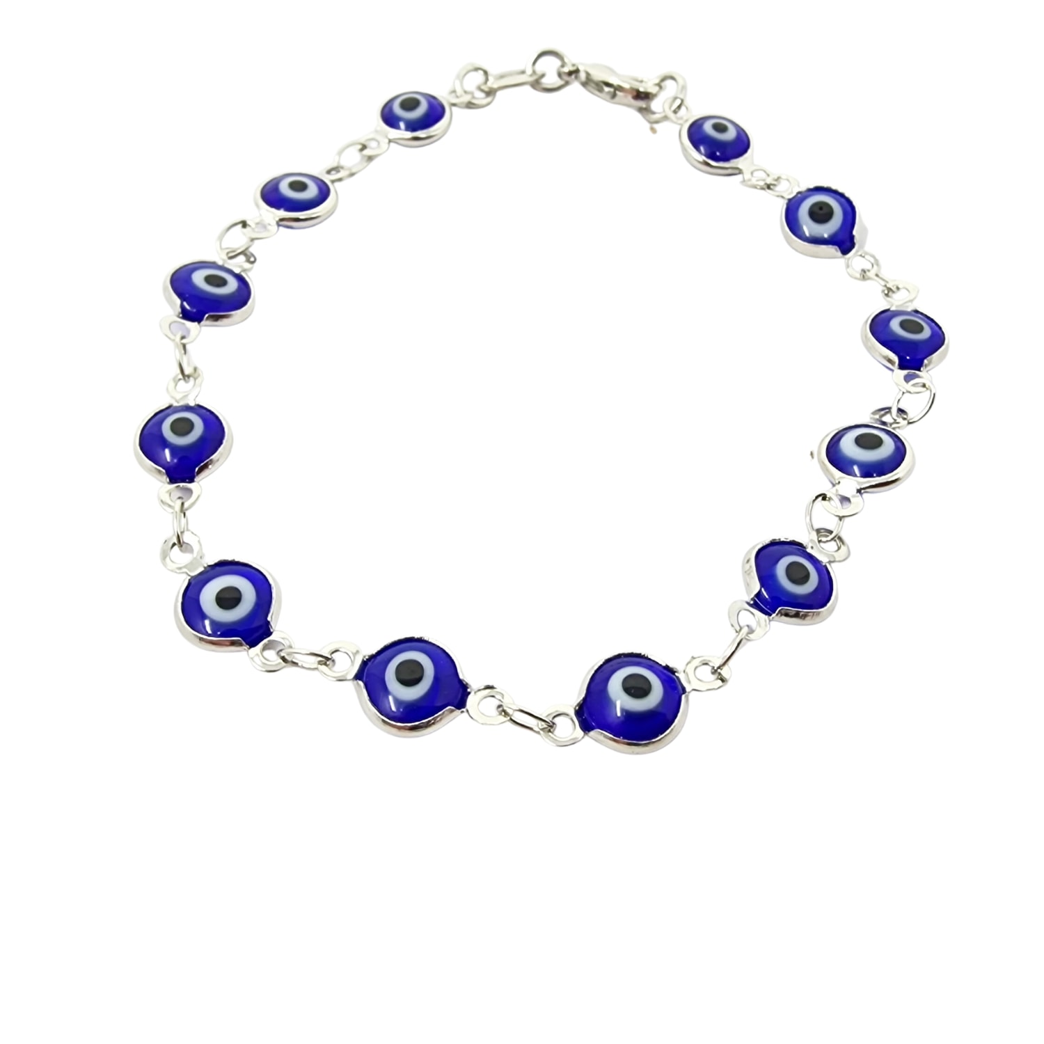 Women’s Blue / Silver Blue Evil Eye Silver Protection Spiritual Bracelet Harfi