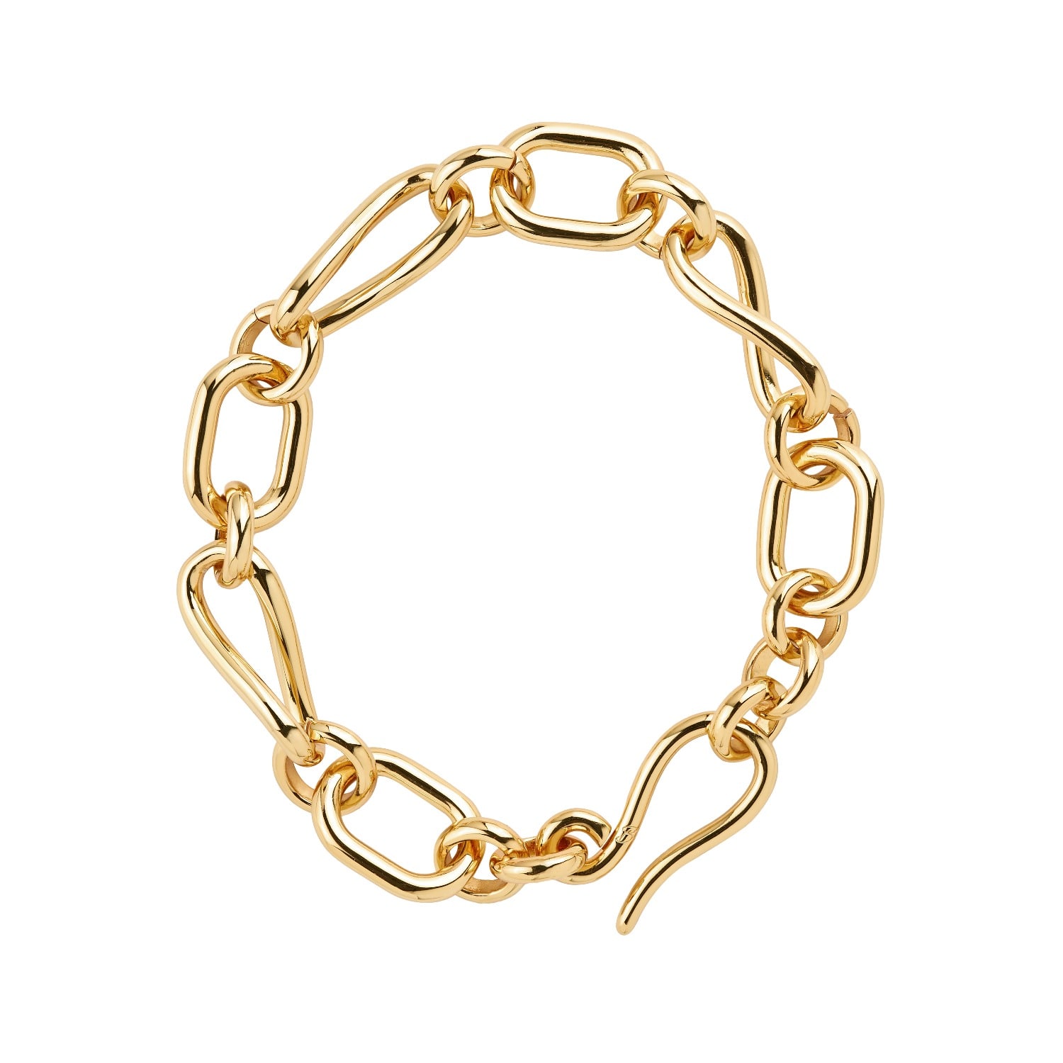 Ballinger Women's Swirl Chunky Chain Link Gold Statement Bracelet