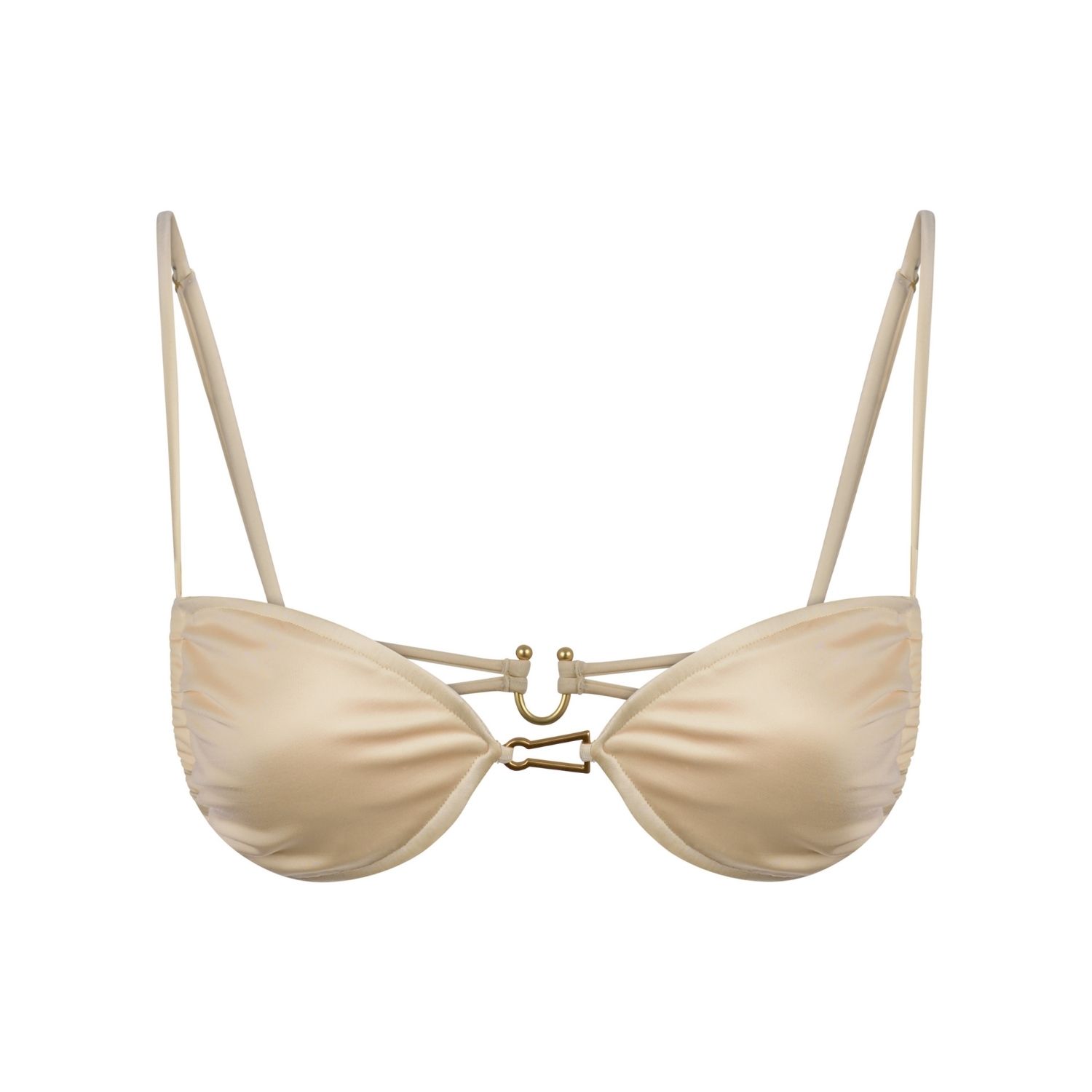 Women's Neutrals Calla Bikini Top In Cream | Extra Small | Bianca Resortwear