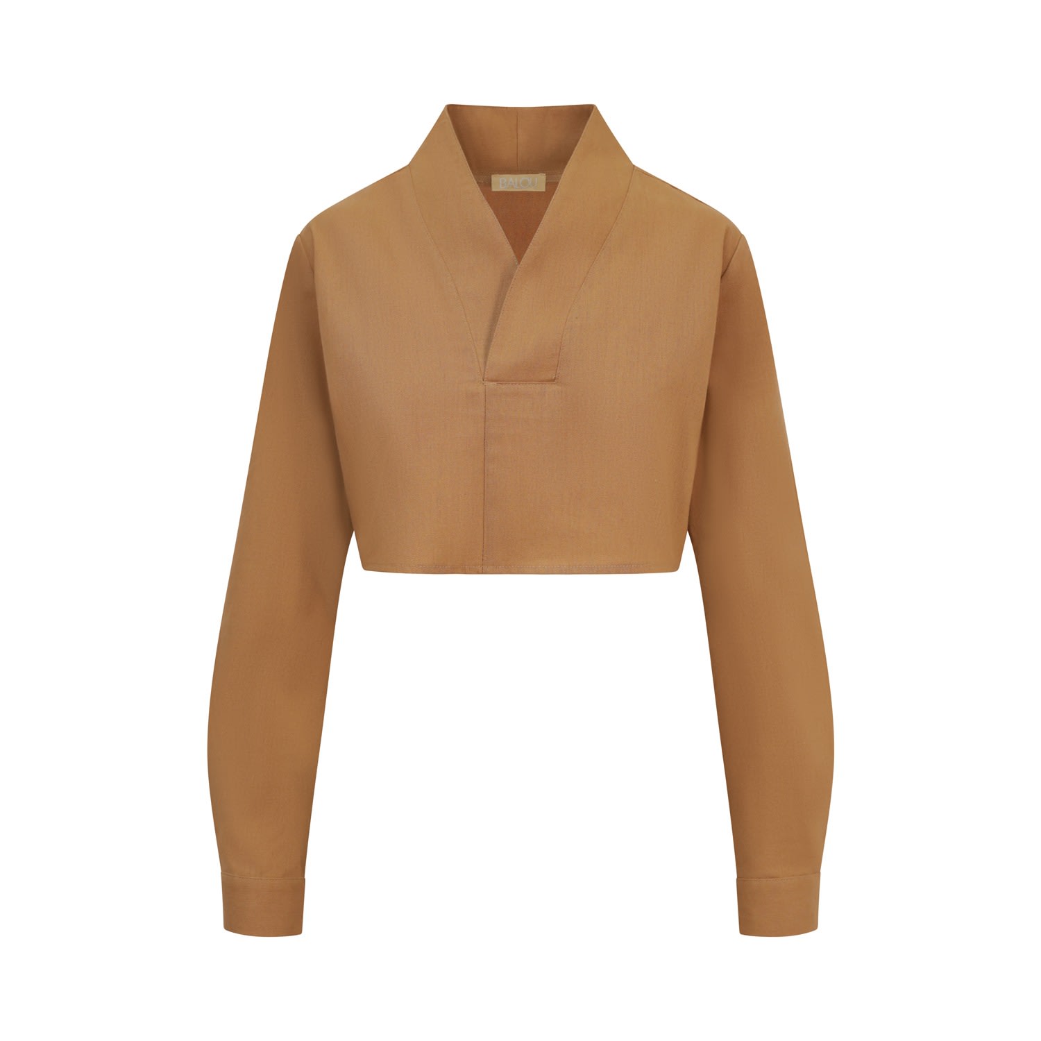 Balou Women's Brown V-collar Shirt Caramel