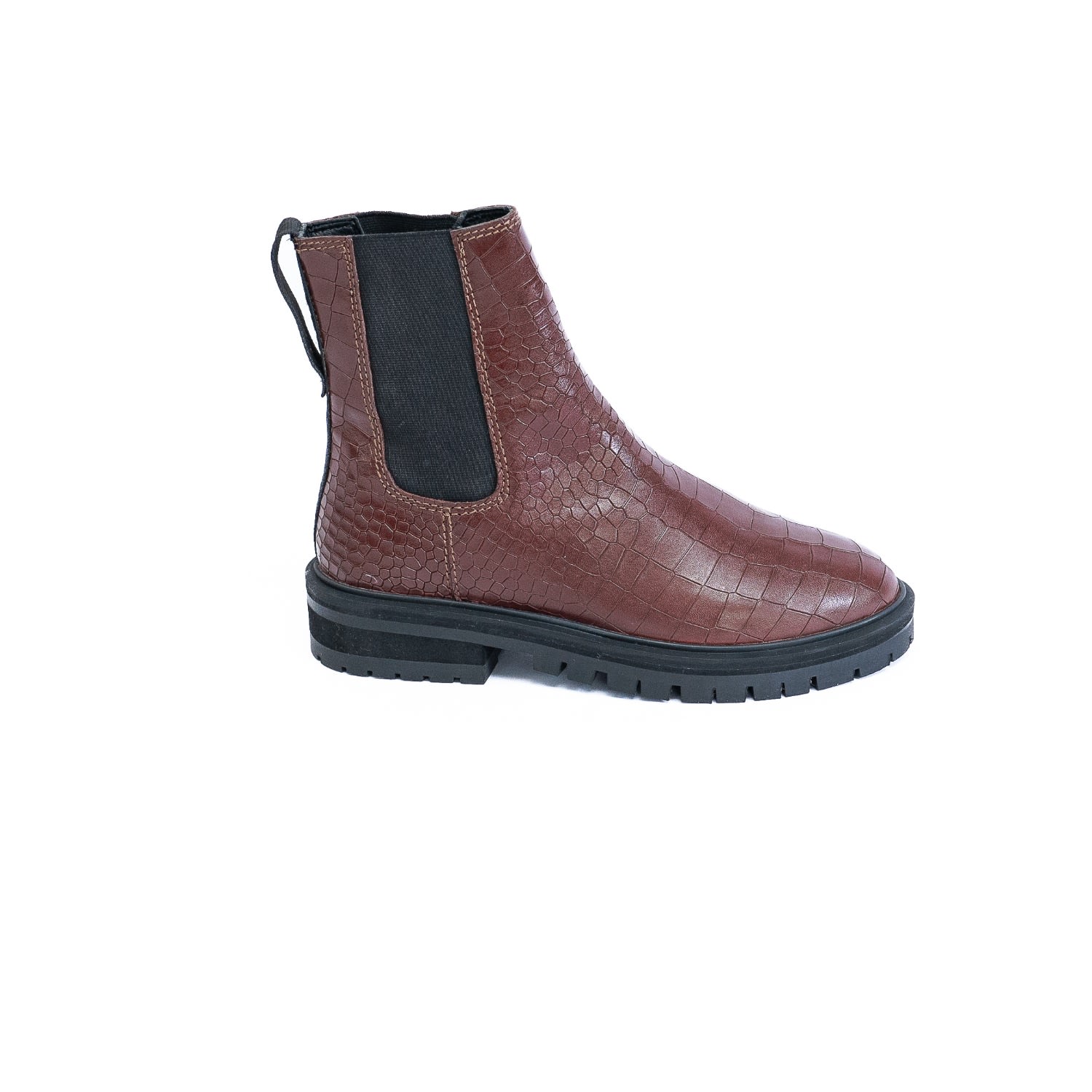 Women’s Brown Clovie Tawny Croc Chelsea Boot 6 Uk Asra