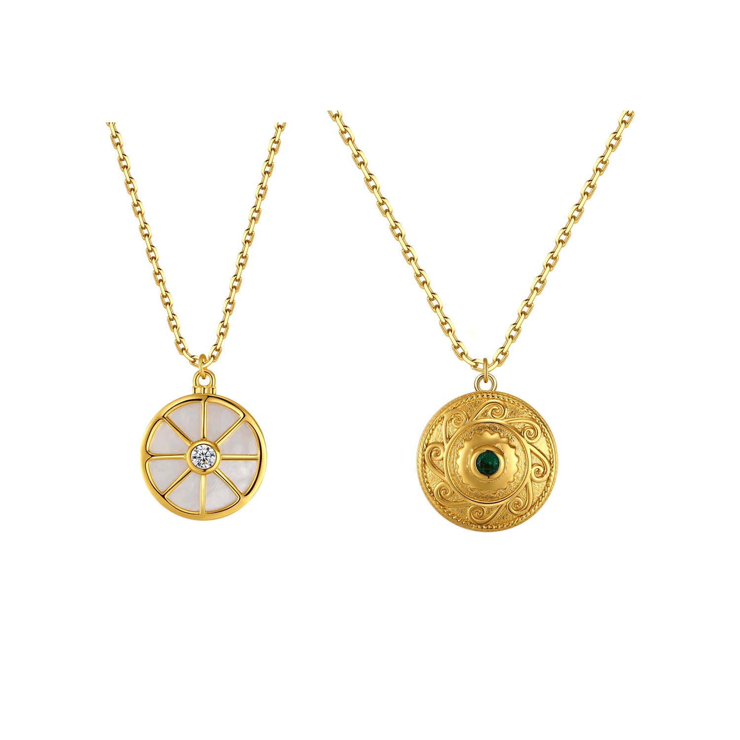 Women’s Gold Compass Layered Necklace Set Retro Chic