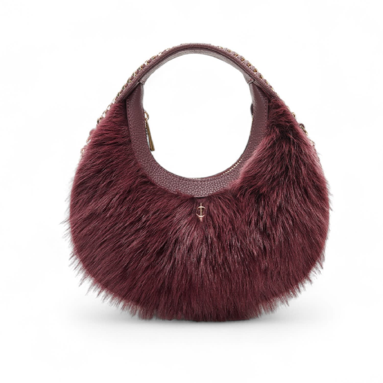 Otrera Women's Red Round Fluffy Burgundy In Red