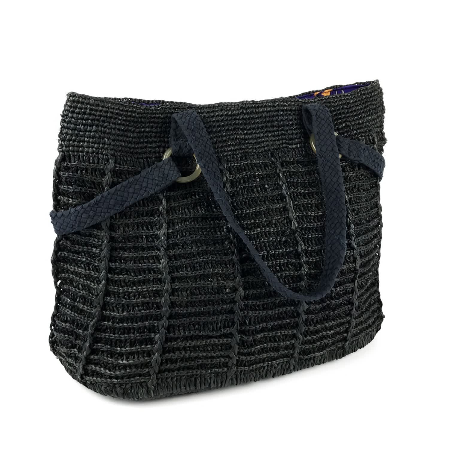 black raffia bag