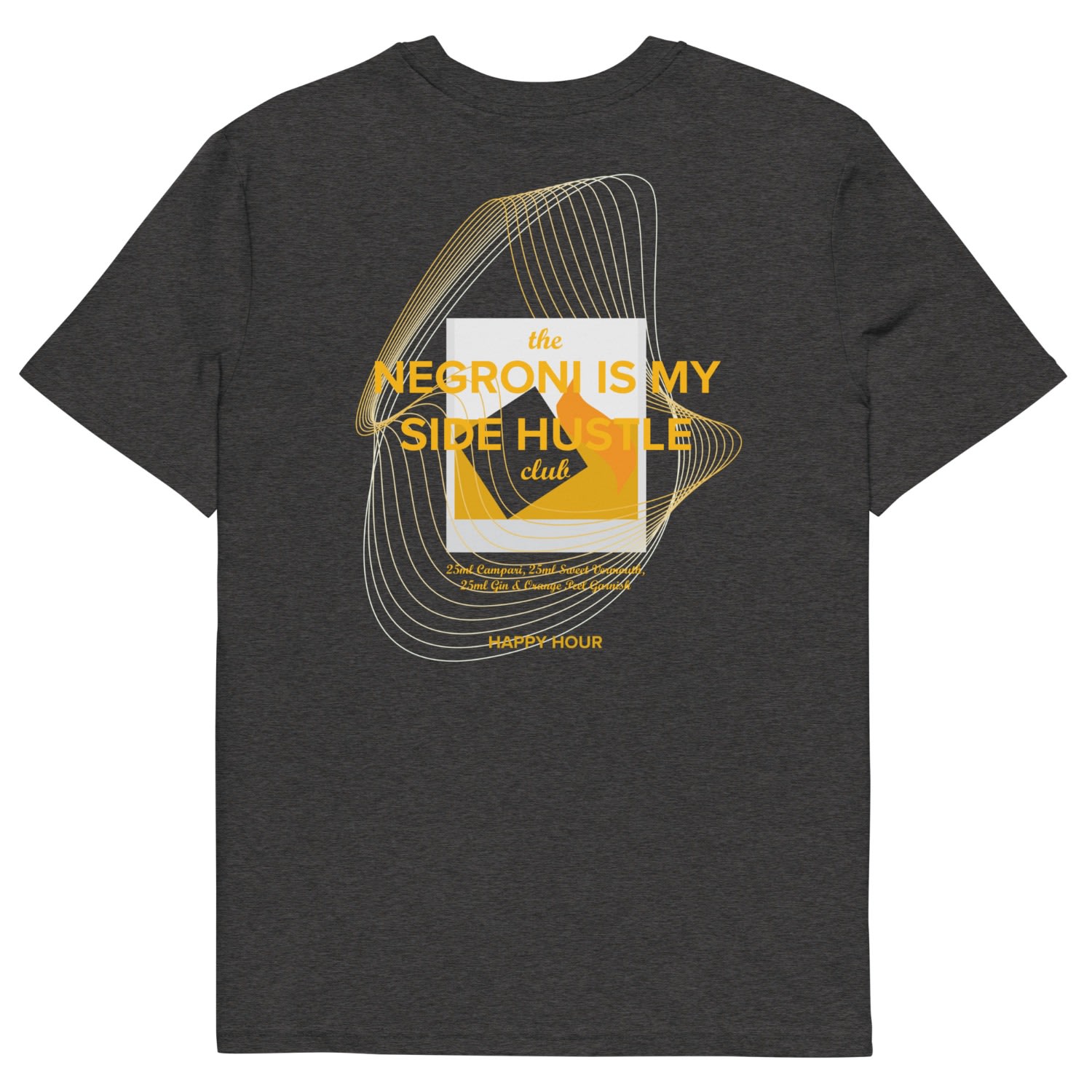 Anchor & Crew Dark Heather Grey Negroni Is My Side Hustle Club Organic Cotton T-shirt - Women In Grey