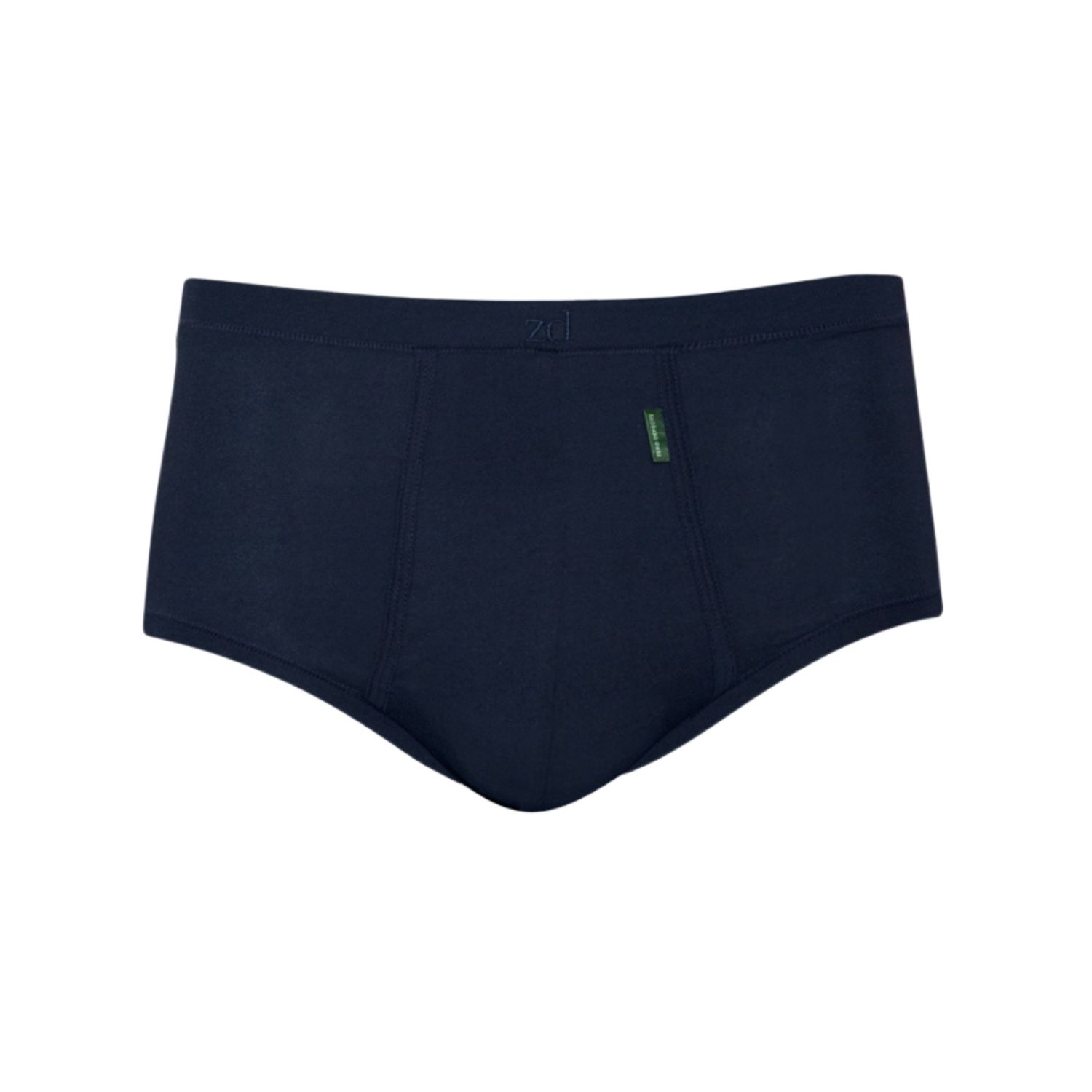 Zd Zero Defects Men's Senior Fly Front Briefs – Premium Egyptian Cotton Comfort - Color Navy Blue In Blue