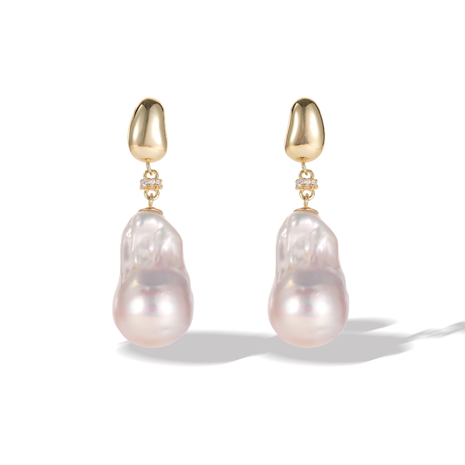 Women’s Doris Gold Vermeil Natural Baroque Pearl Drop Earrings Classicharms