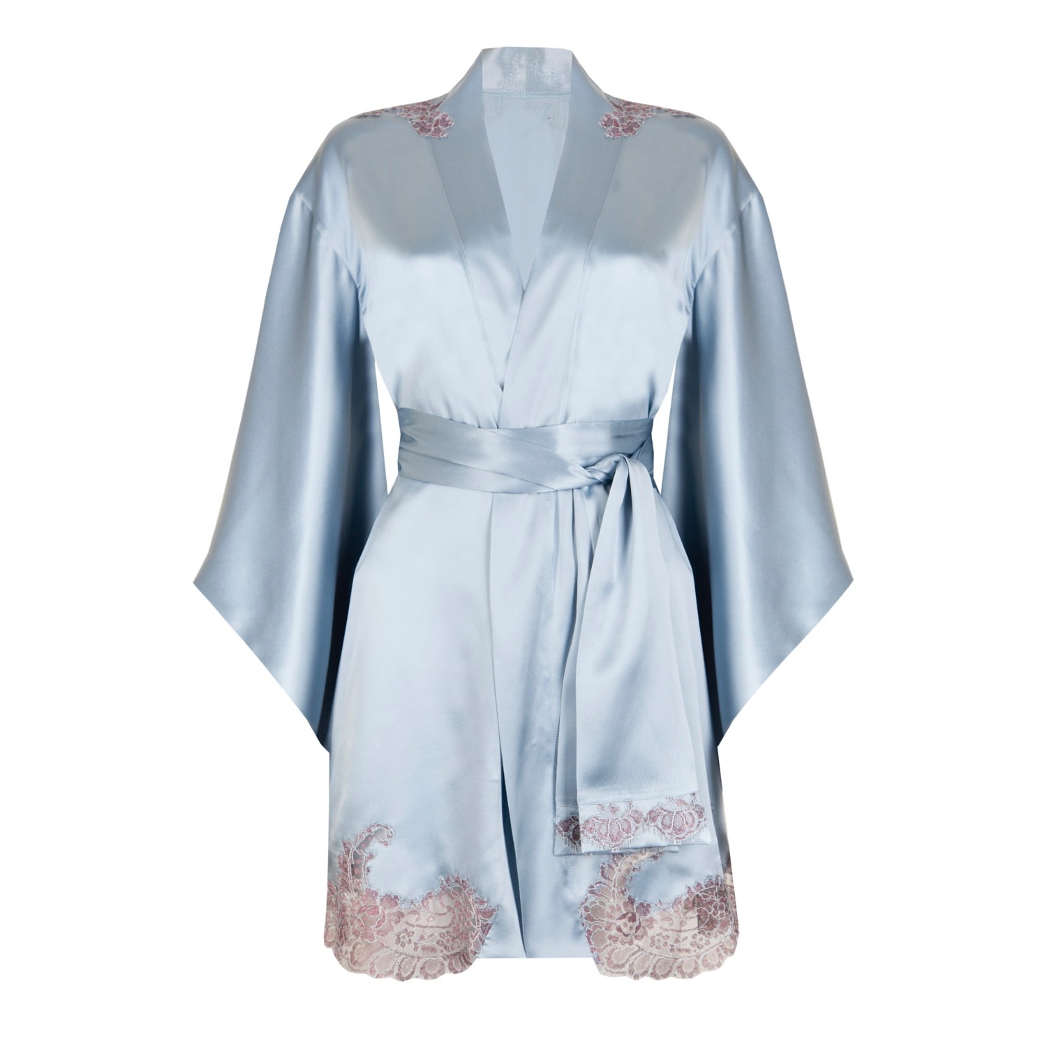 Women's Luxury Blue Silk Kimono Style Robe | Extra Large | Emma Harris