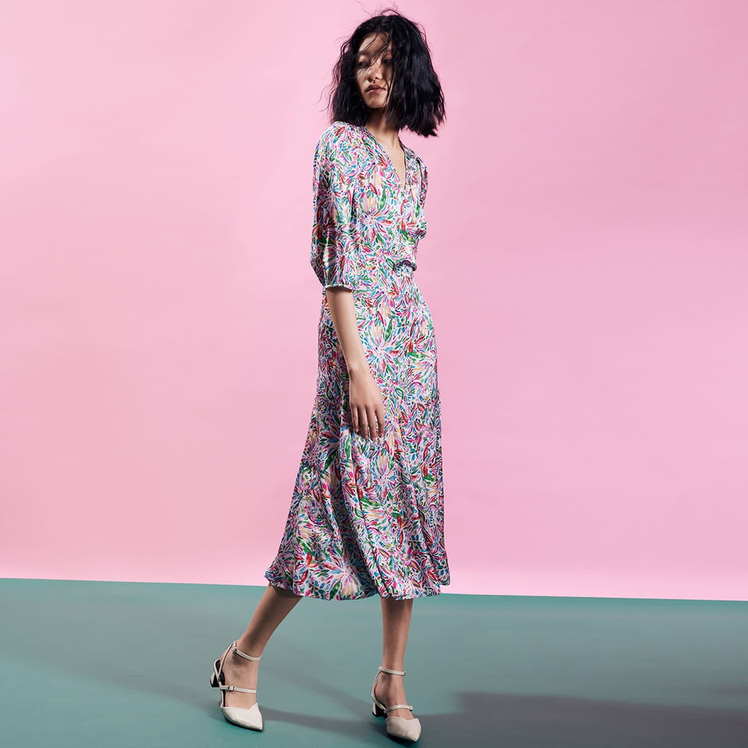 Lipsy gracie print wrap dress top