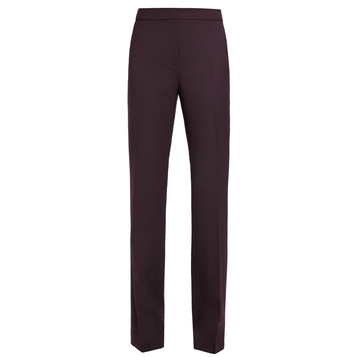 Santorelli Women's Purple Amara Straight Leg Pant In Virgin Wool Stretch.