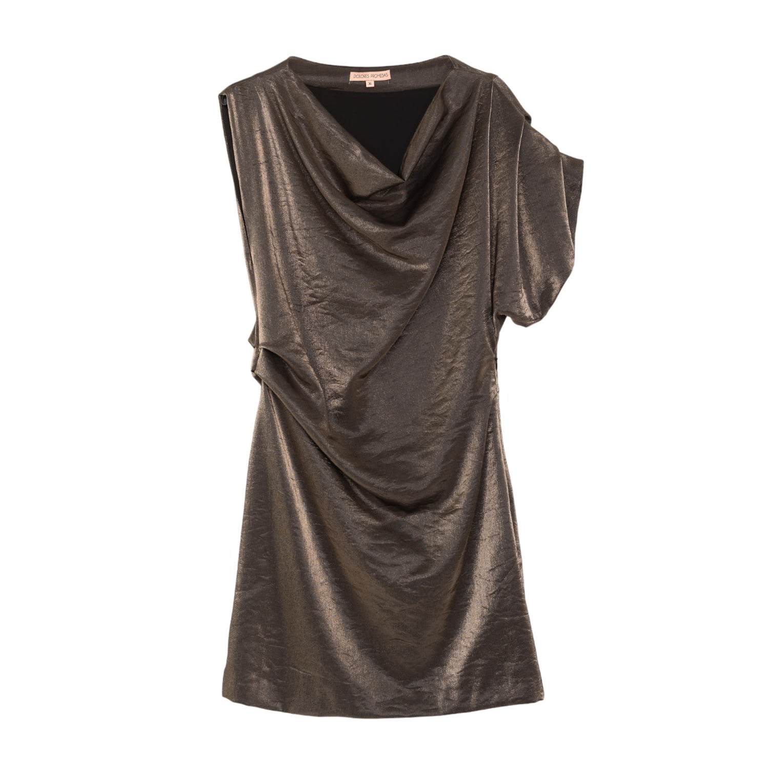 Women’s Silver Draped Metallic Dress Small Dolores Promesas