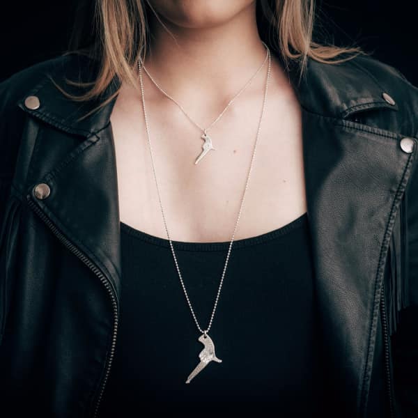 Cartergore Medium Gold Hand Gun Pendant Necklace In Pendant