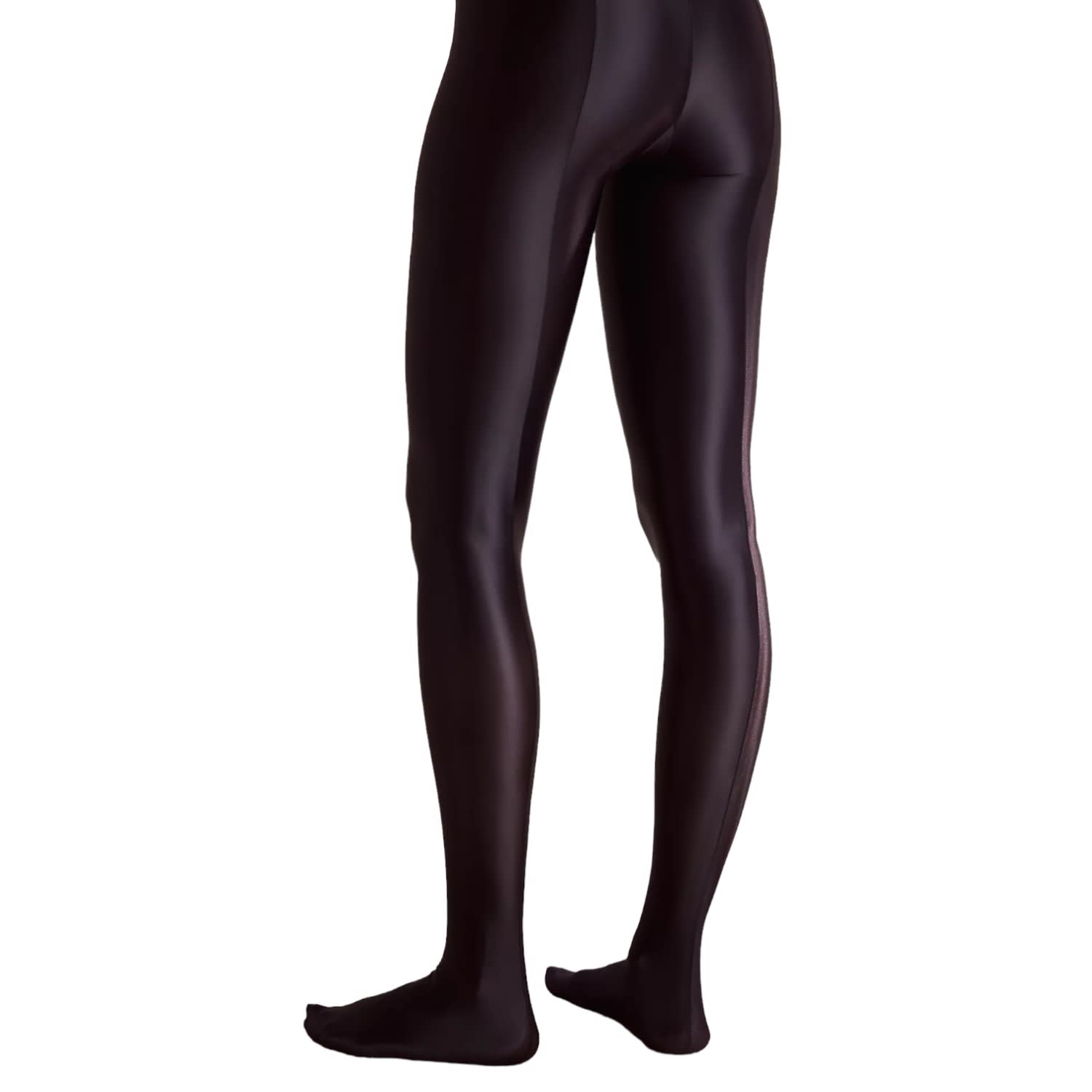 Women's Super High Waisted Satin Finish Sun Protected Tights - Black (Large)  at Zoozle