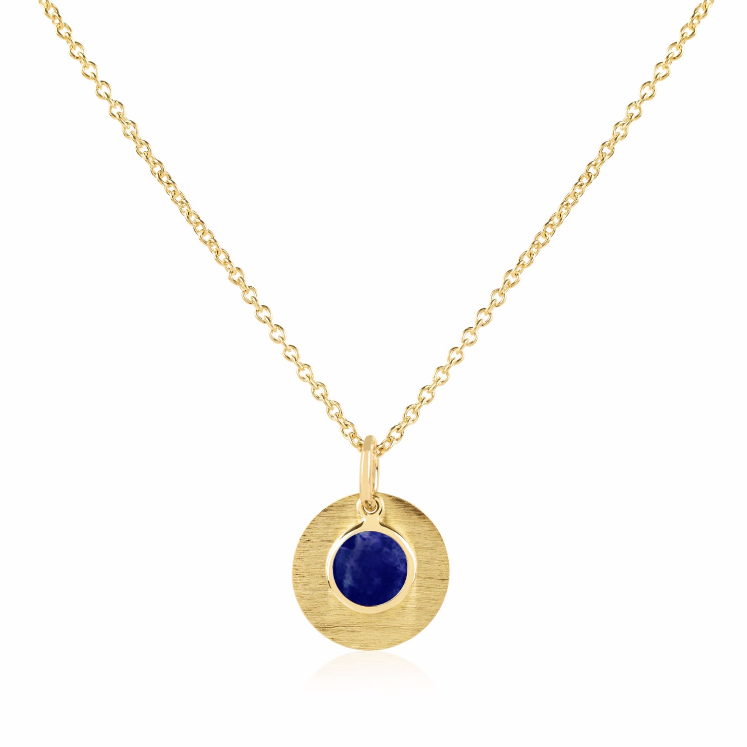 Auree Jewellery Women's Blue / Gold Bali 9ct Gold September Birthstone Necklace Lapis Lazuli