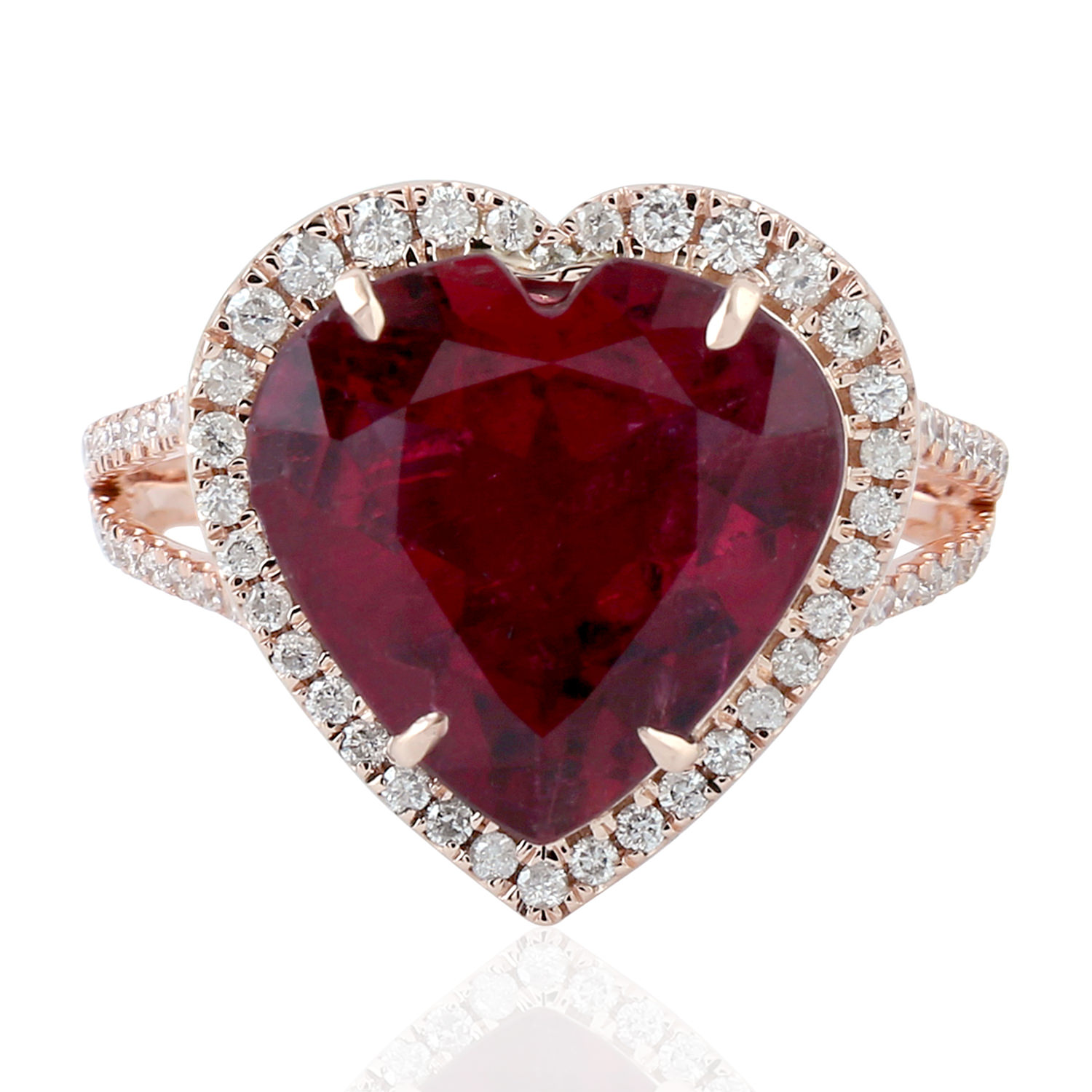 Artisan Women's Pink Tourmaline Gemstone & Diamond Cocktail Ring In Rose Gold
