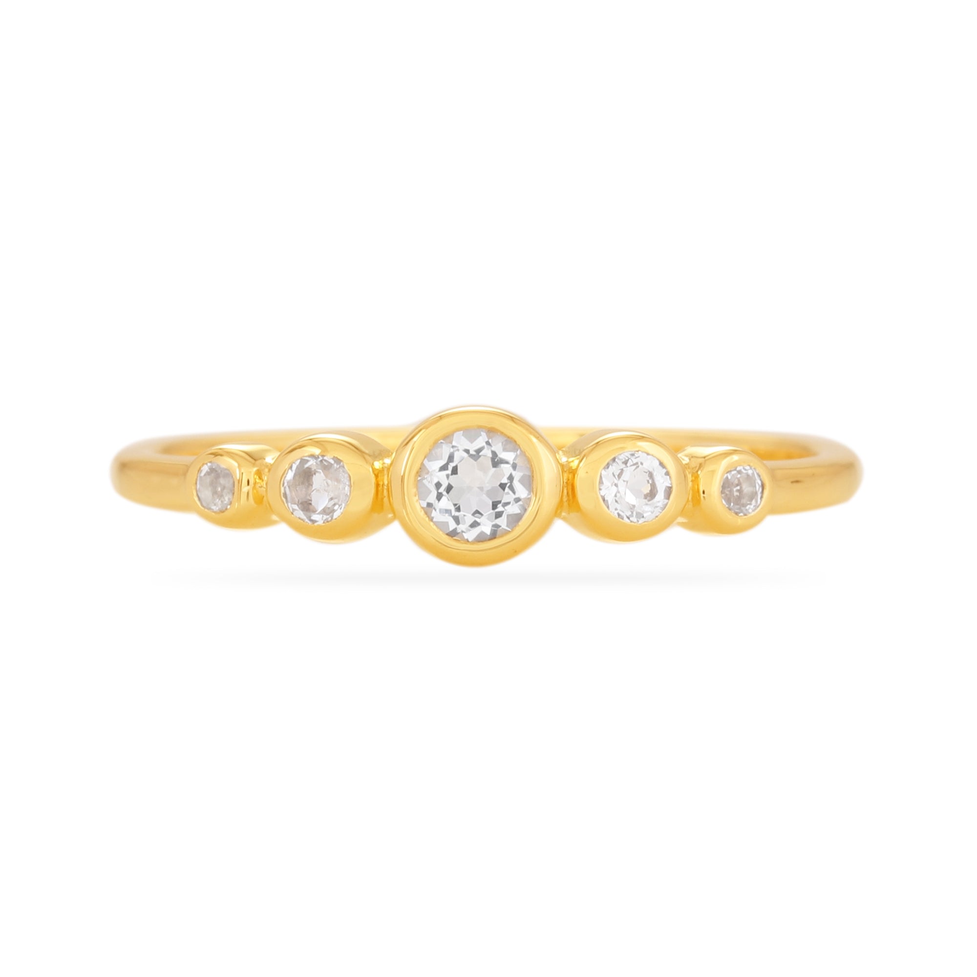 Women’s Graduated 5 Stones Ring - 18K Gold Vermeil Karrah Jewellery