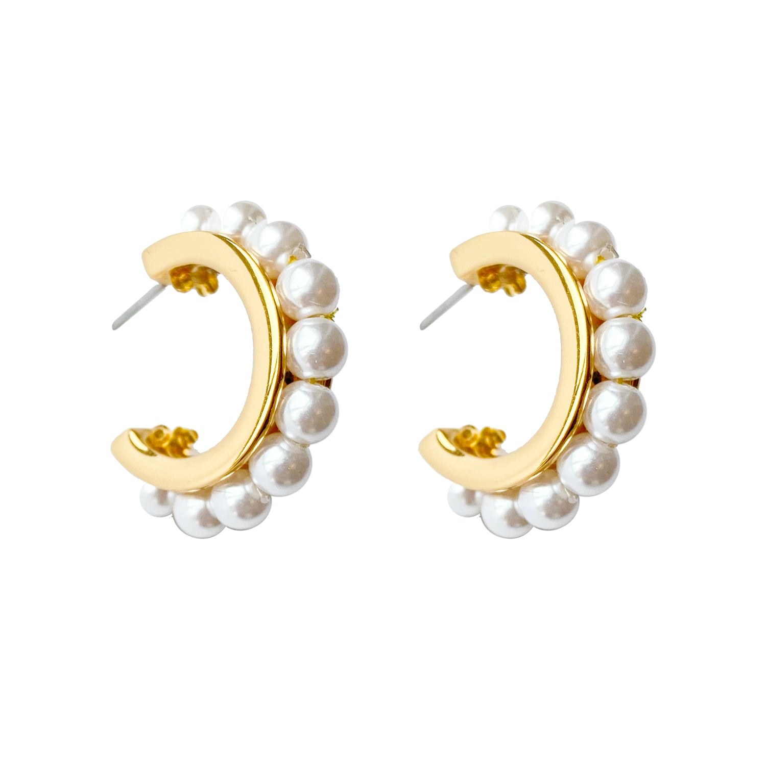 Women’s Gold / White Wynnie Pearl Hoop Mignonne Gavigan