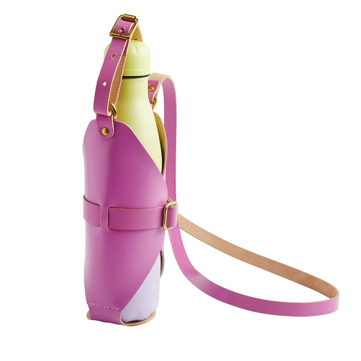 Green Leather Water Bottle Holder by SBRI