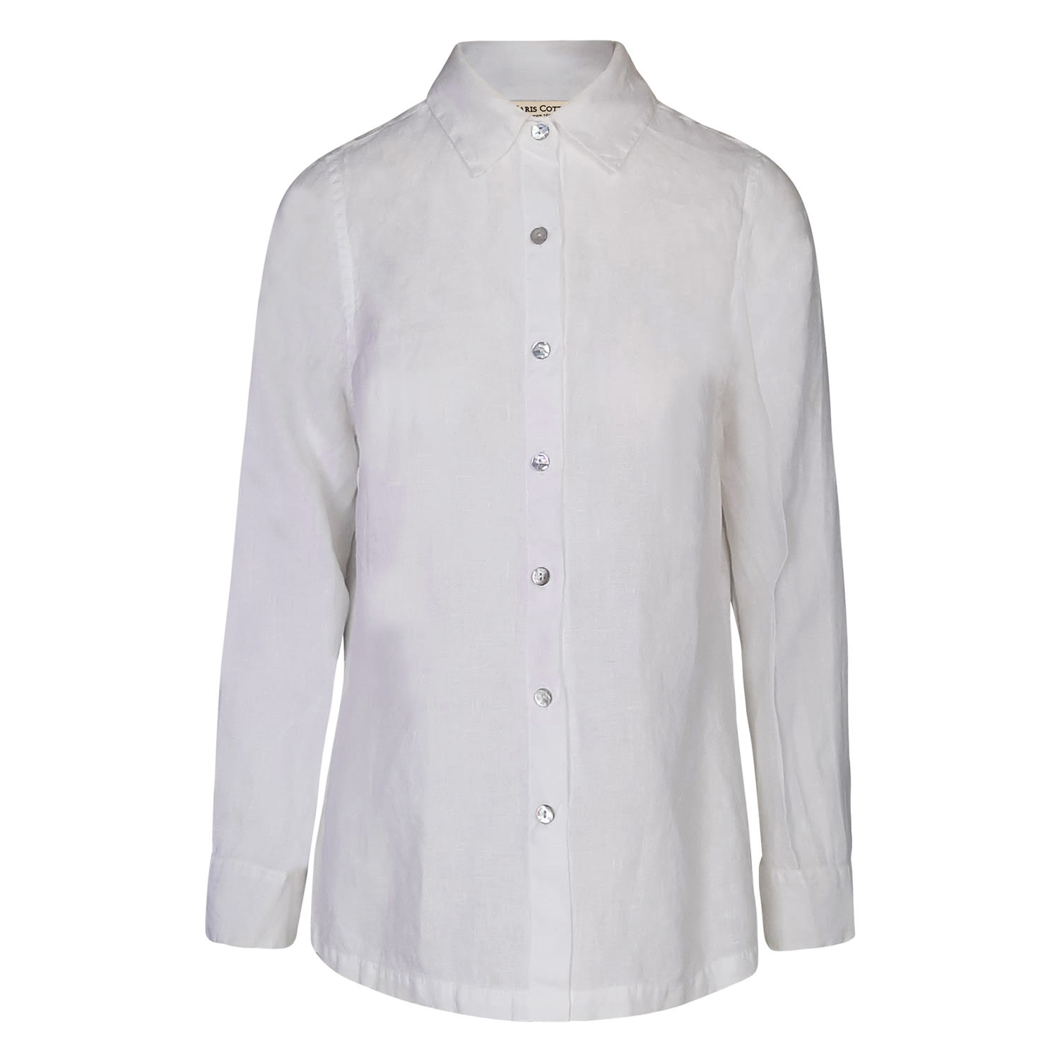 Haris Cotton Women's Solid Linen Shirt With Long Sleeved - White In Gray