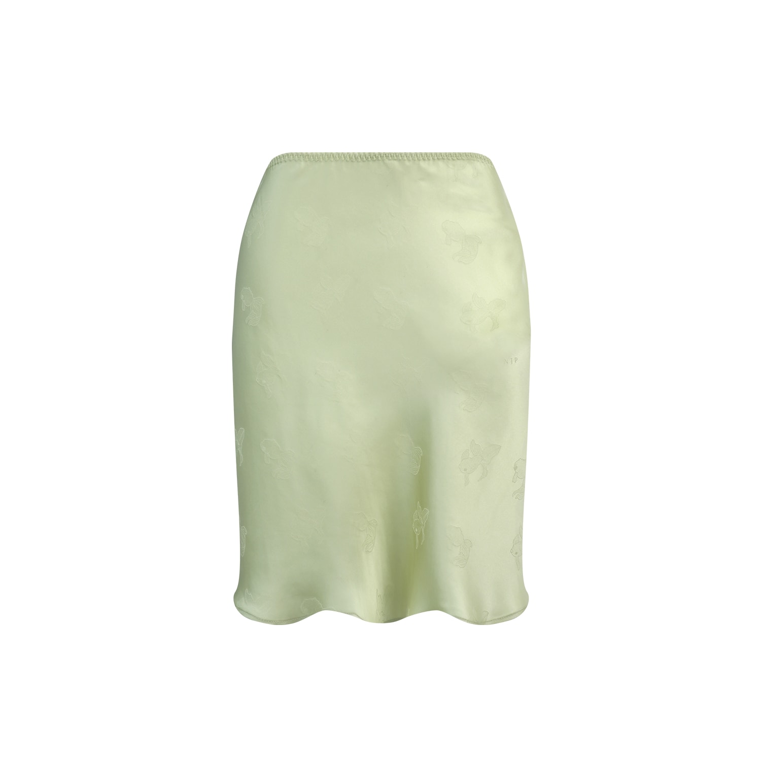 Not Just Pajama Women's Flowy Silk Jacquard Mini Skirt - Green In Green